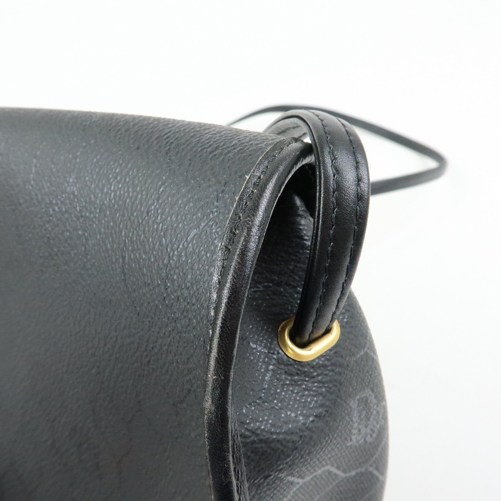 Christian Dior Honeycomb PVC Leather Shoulder Bag Crossbody Black