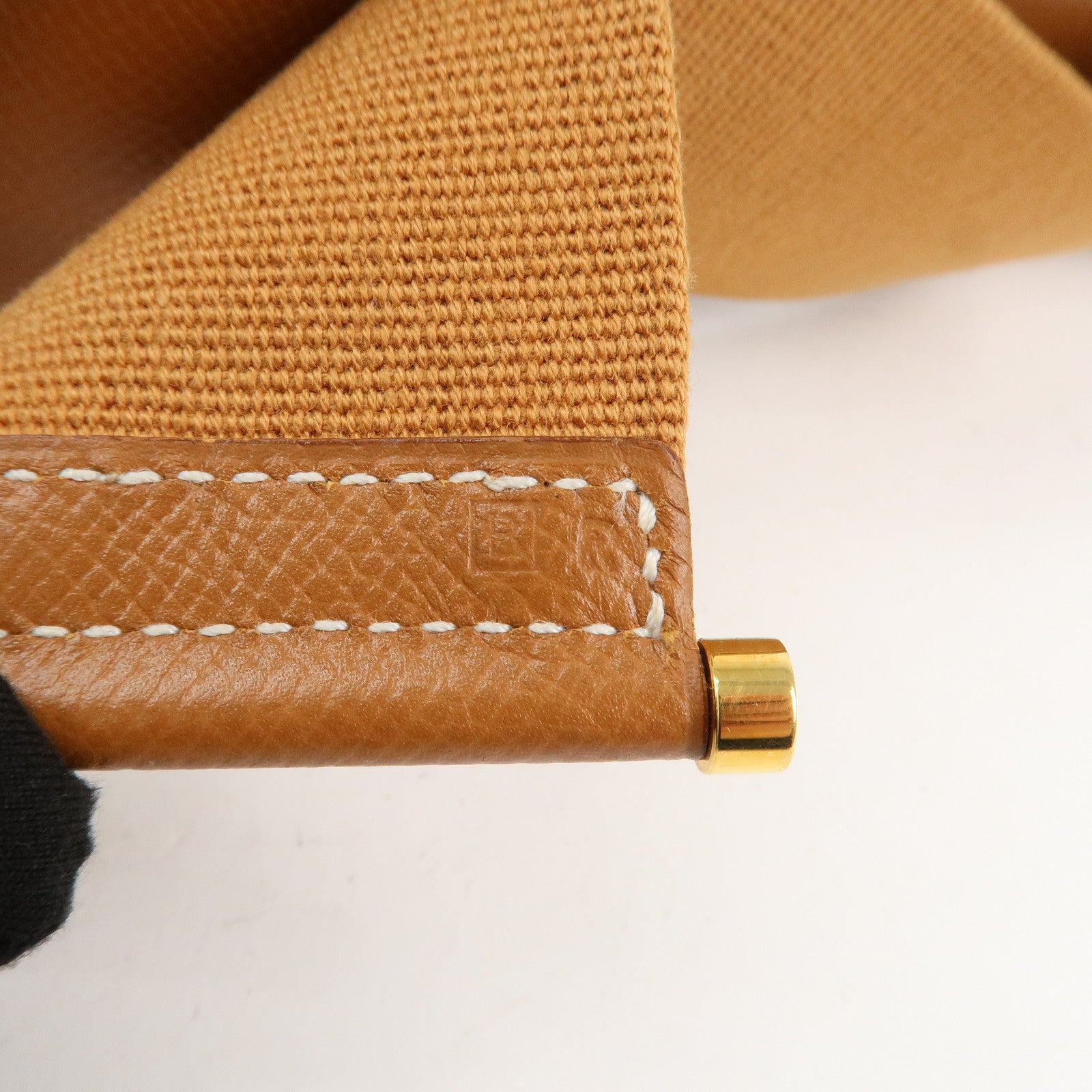 HERMES Saco Leather Shoulder Bag B Stamped Brown Gold HDW