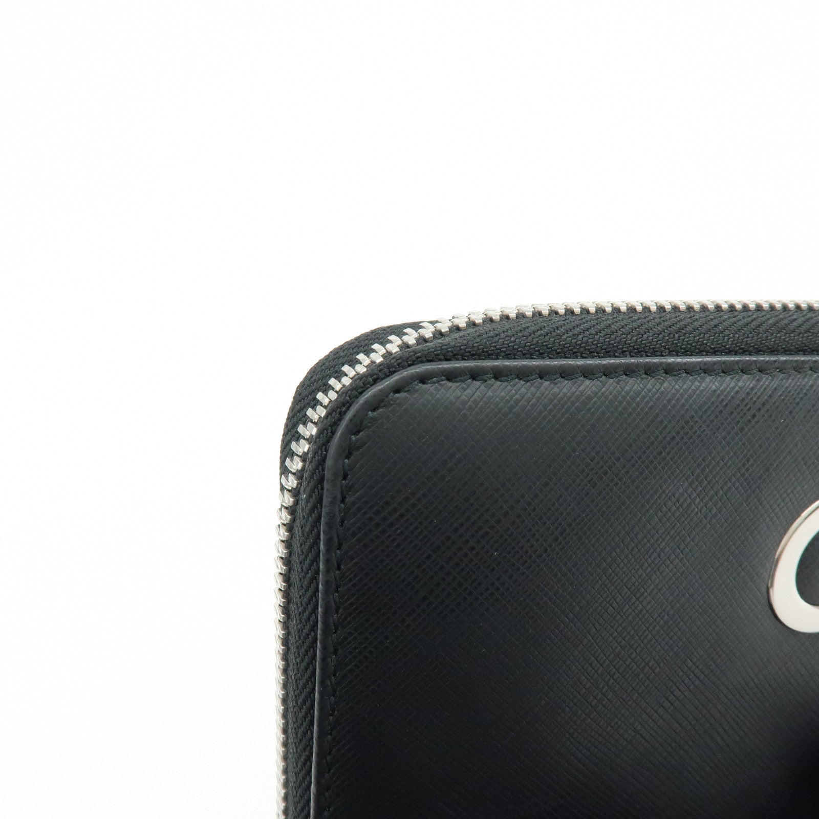 Ferragamo Ganchini Leather Long Wallet Black