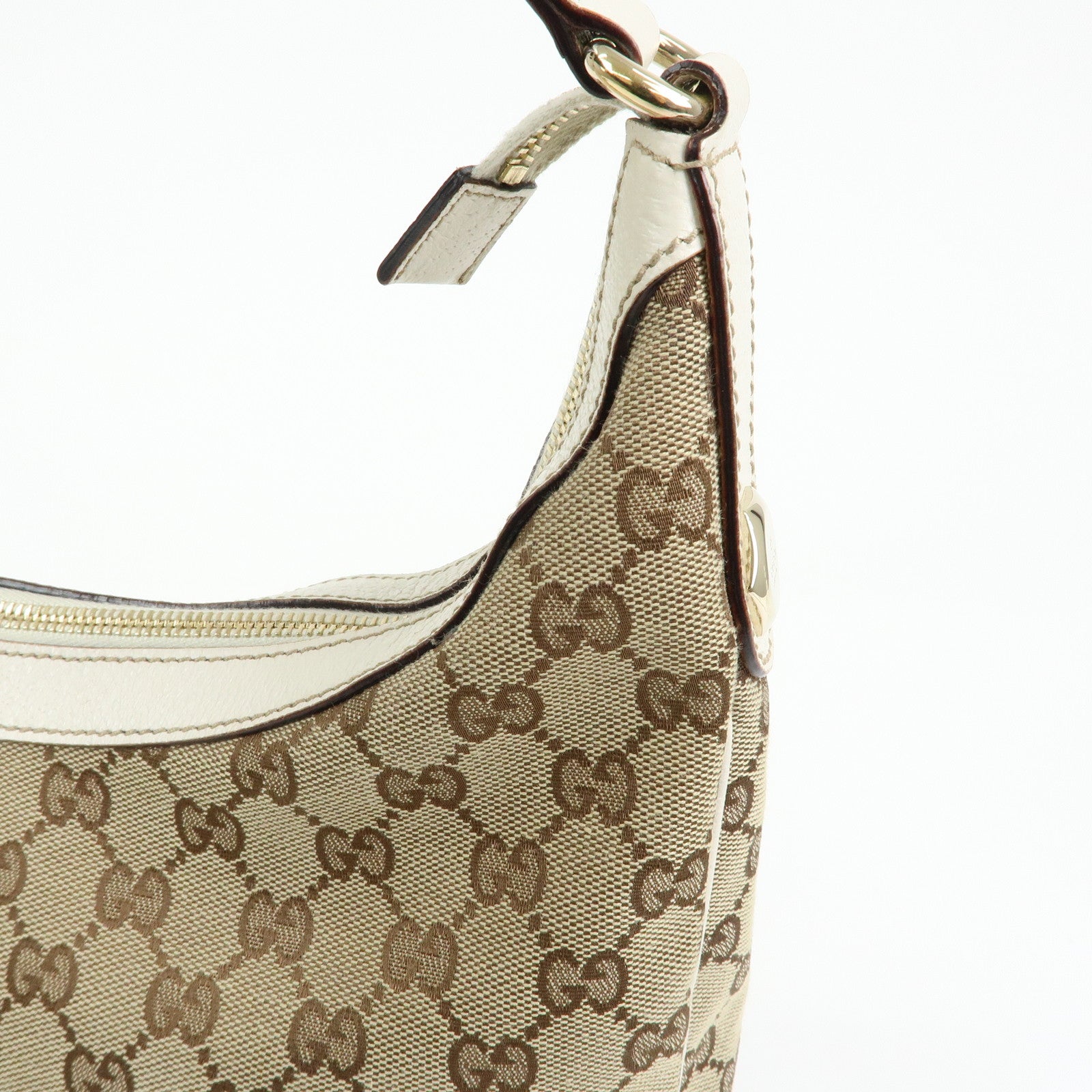 GUCCI GG Monogram Canvas Shoulder Bag Hand Bag Beige Ivory 153010
