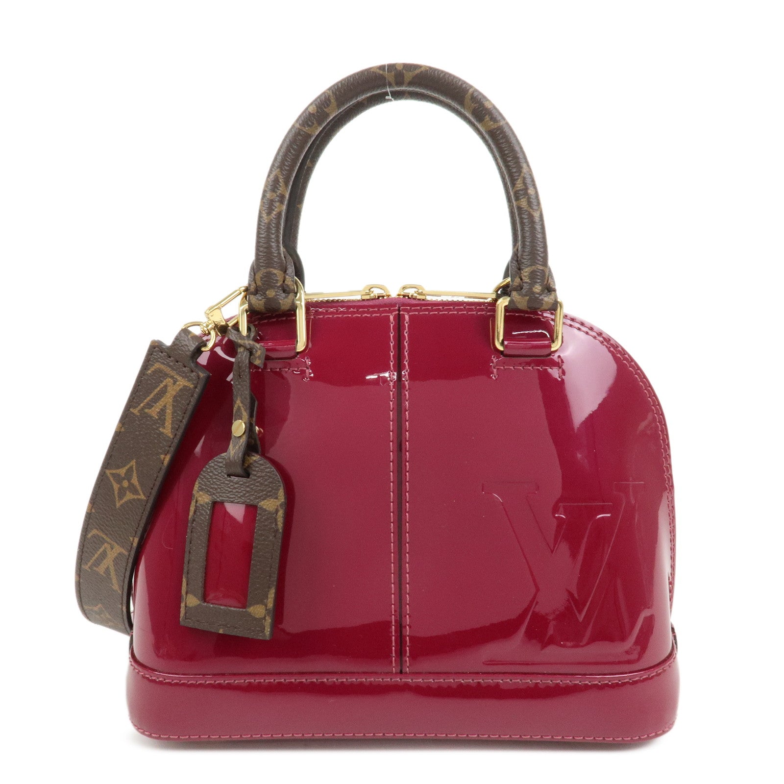 Louis Vuitton Monogram Vernis Alma BB 2Way Bag Magenta M54785