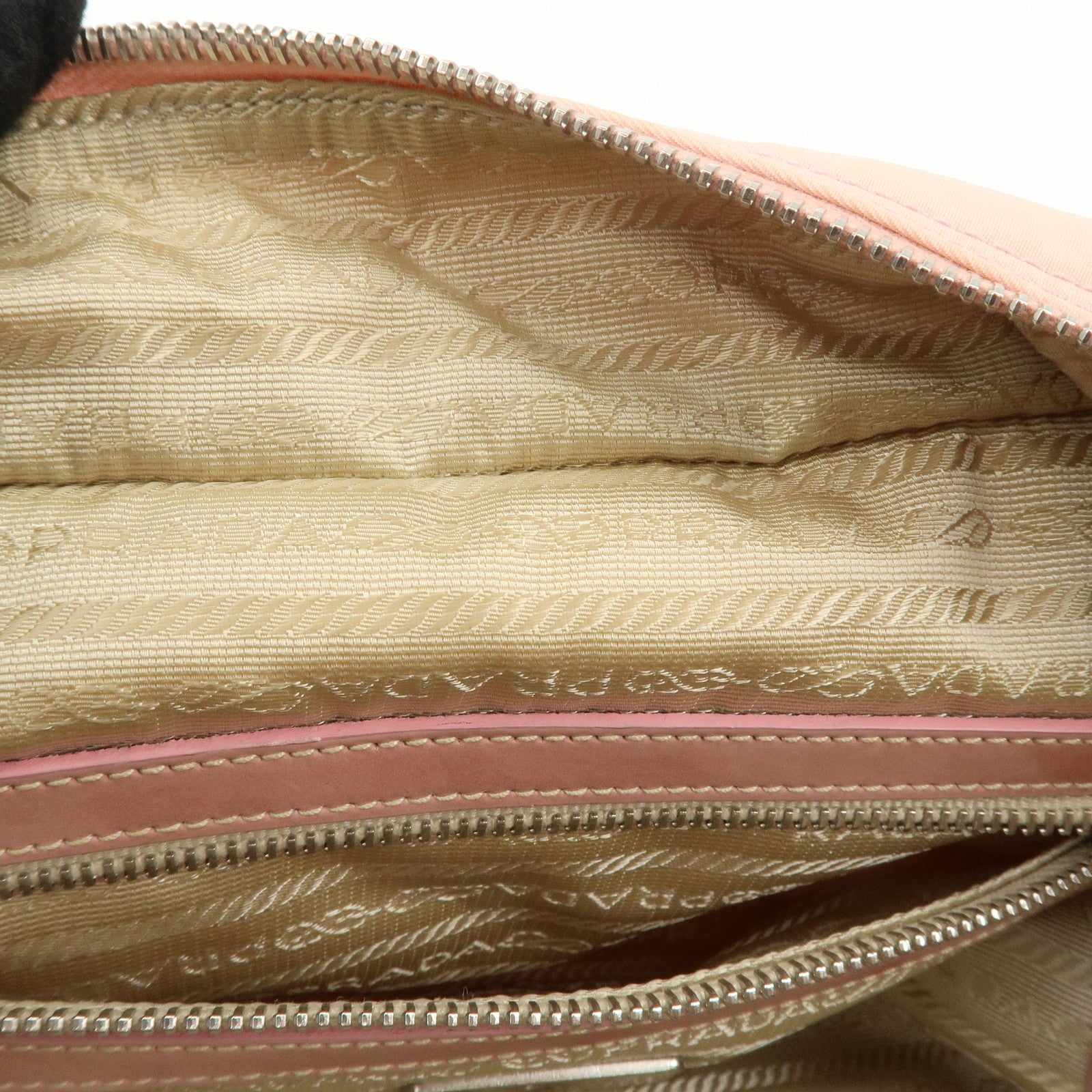 PRADA Nylon Leather Shoulder Bag Hand Bag Boston Bag Pink BR3150