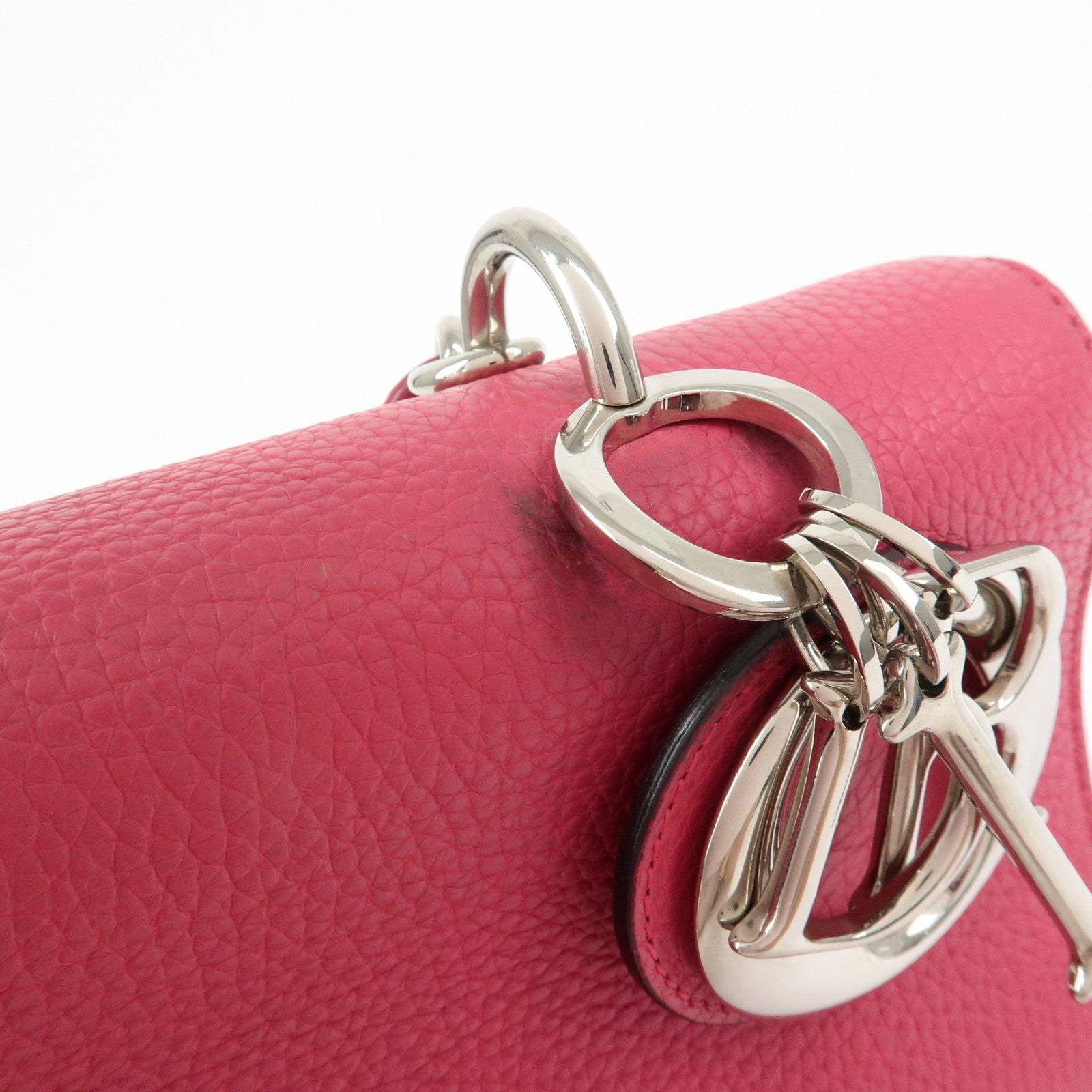 Christian Dior Be Dior Leather 2Way Bag Hand Bag Shoulder Bag Pink