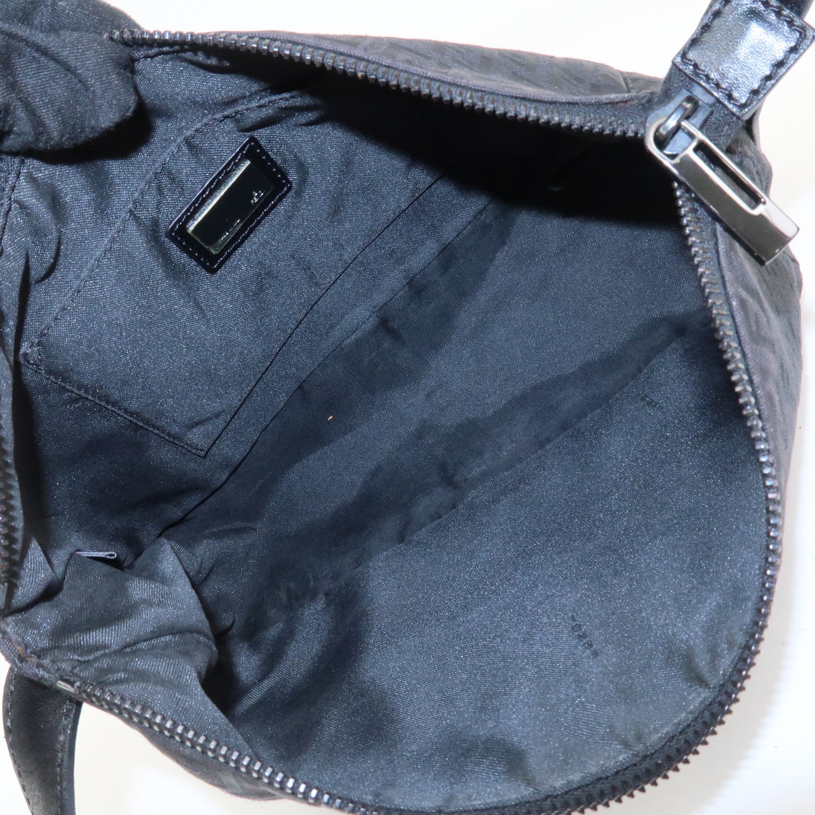 FENDI Zucchino Shoulder Bag Hand Bag Black 8BR444