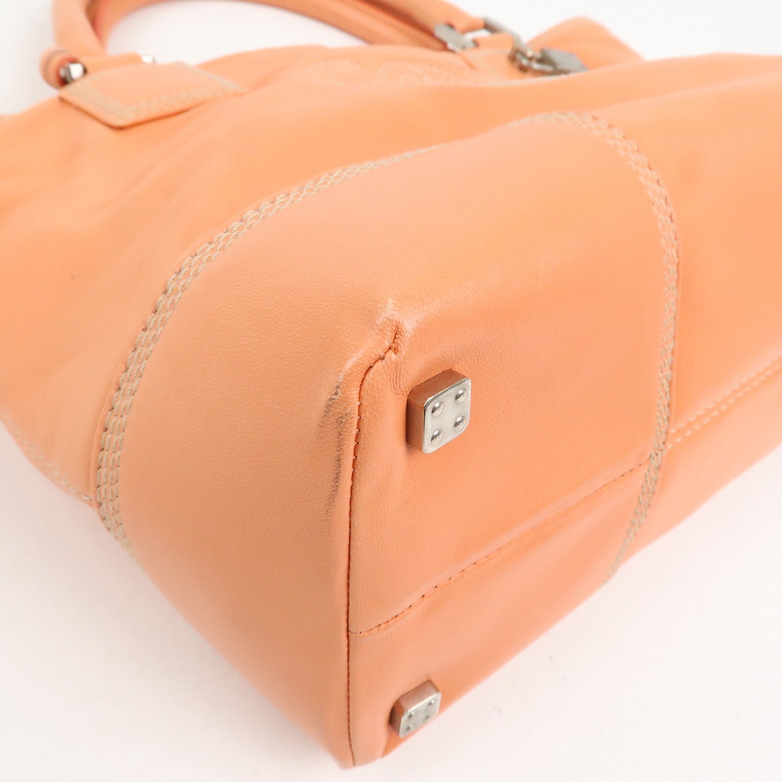 LOEWE Anagram Nappa Leather Hand Bag Tote Bag Pink