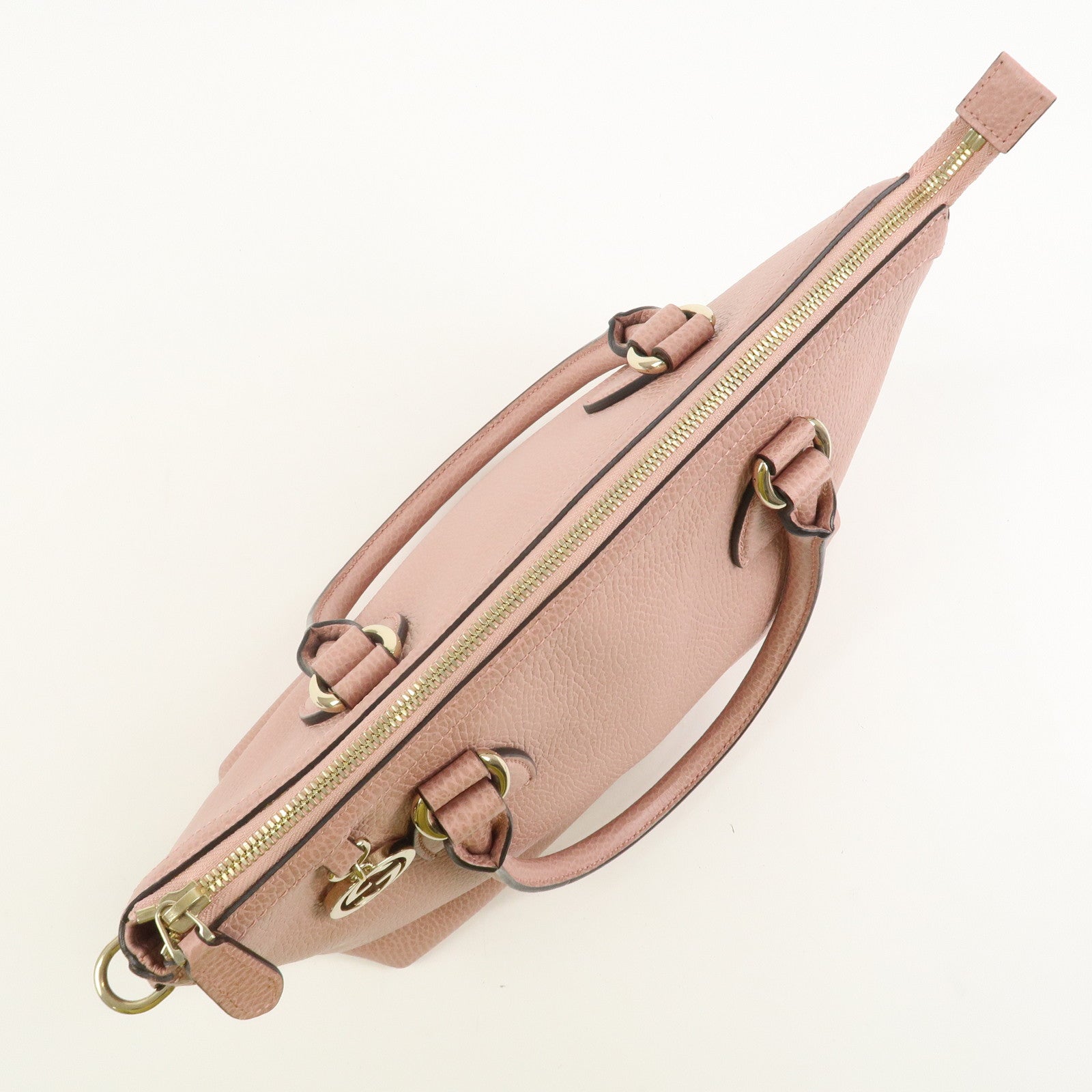 GUCCI Interlocking G Leather 2Way Hand Bag Shoulder Bag Pink 449659