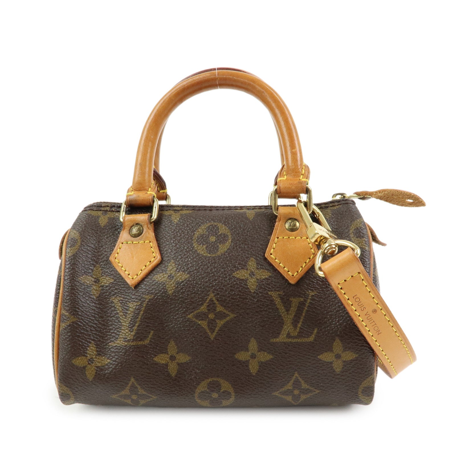 Louis Vuitton Monogram Mini Speedy Hand Bag & Strap Brown M41534