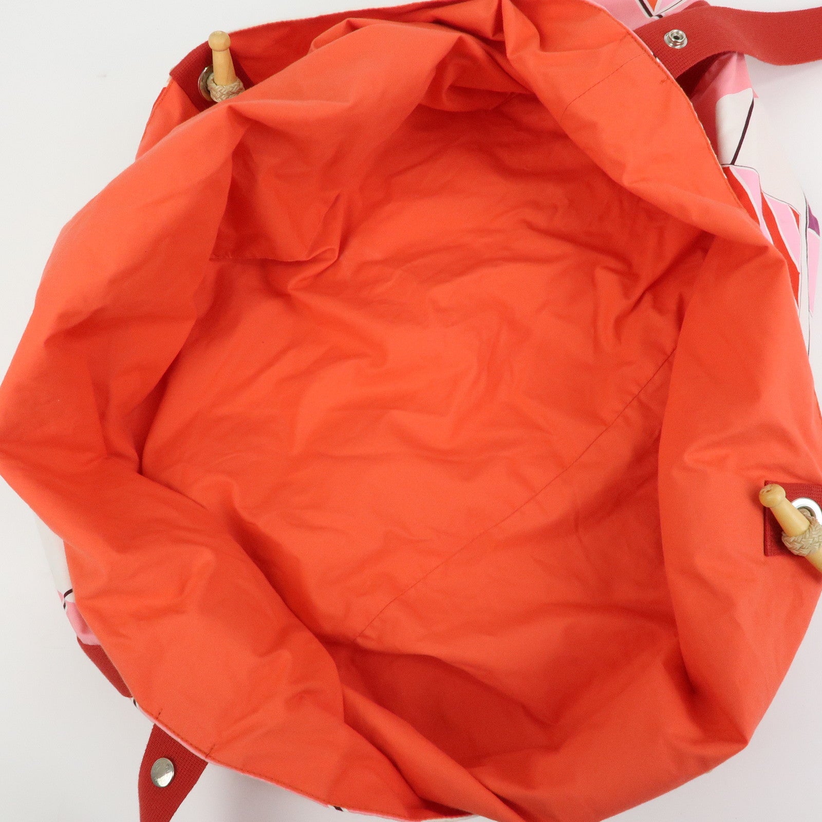 HERMES Cotton Beach Bag Cabas Drapeaux Au Vent Pink Red