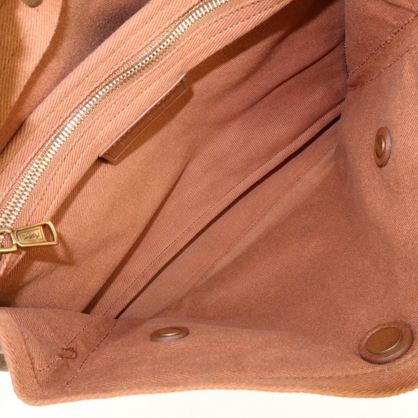 SAINT LAURENT PARIS Muse Two Leather Canvas 2WAY Bag Brown 229680