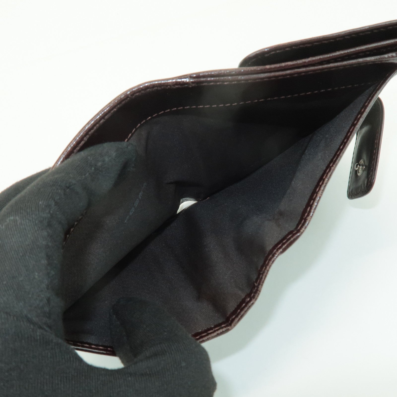 FENDI Zucca Leather Canvas Double Hook Bi-fold Wallet Brown 30795 Used