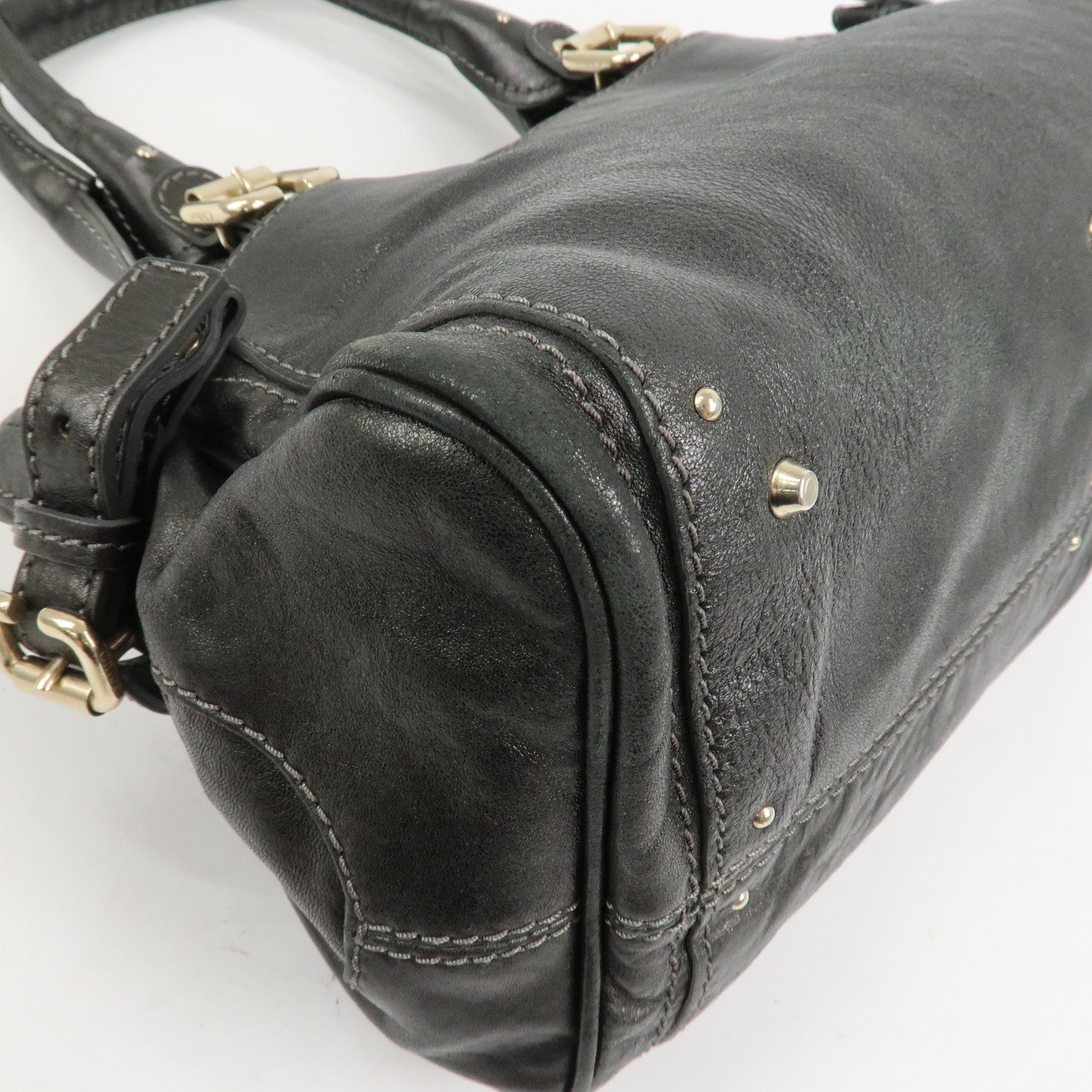 Chloe Paddington Leather Hand Bag Shoulder Bag Black