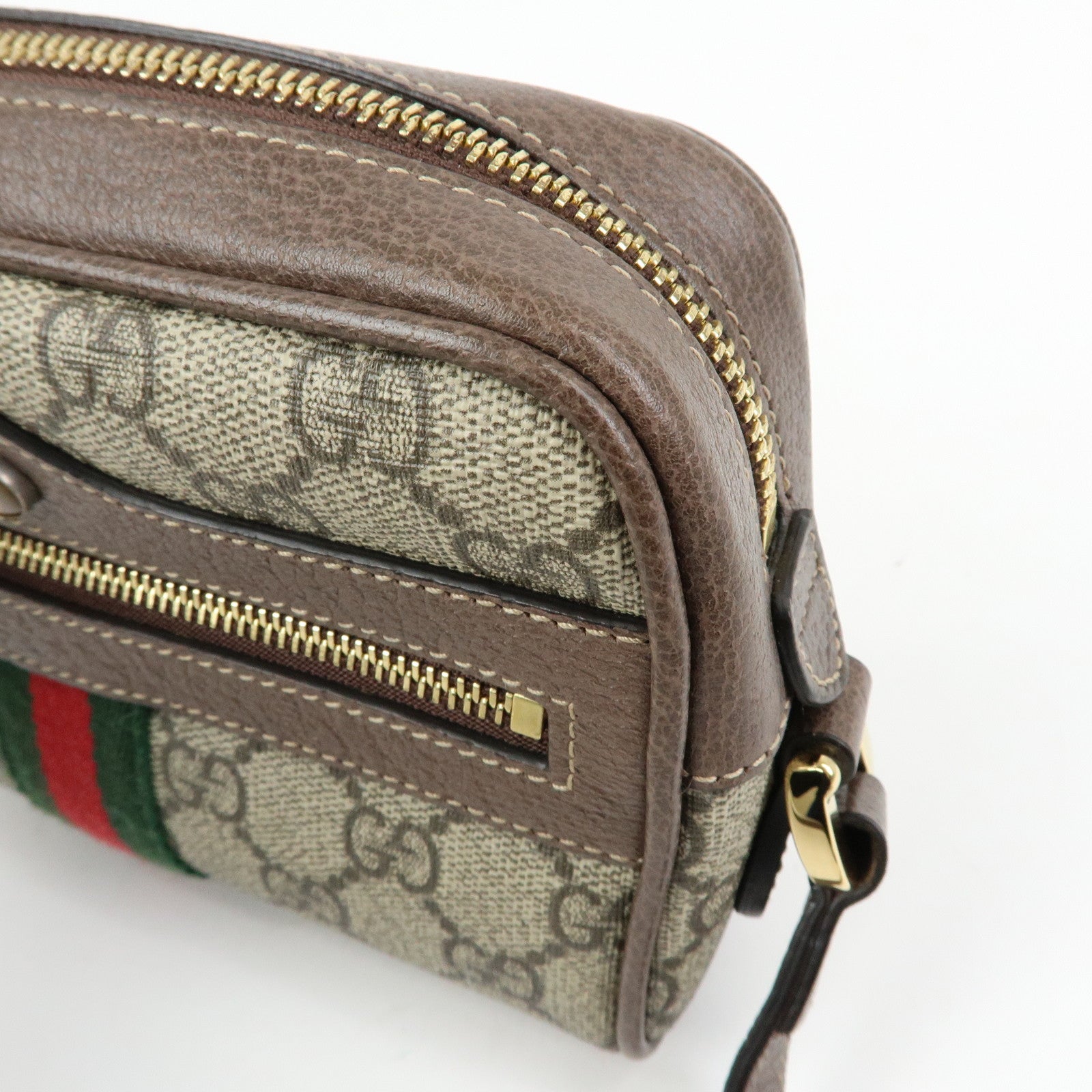 GUCCI Ophidia Sherry GG Supreme Leather Shoulder Bag Brown 517350
