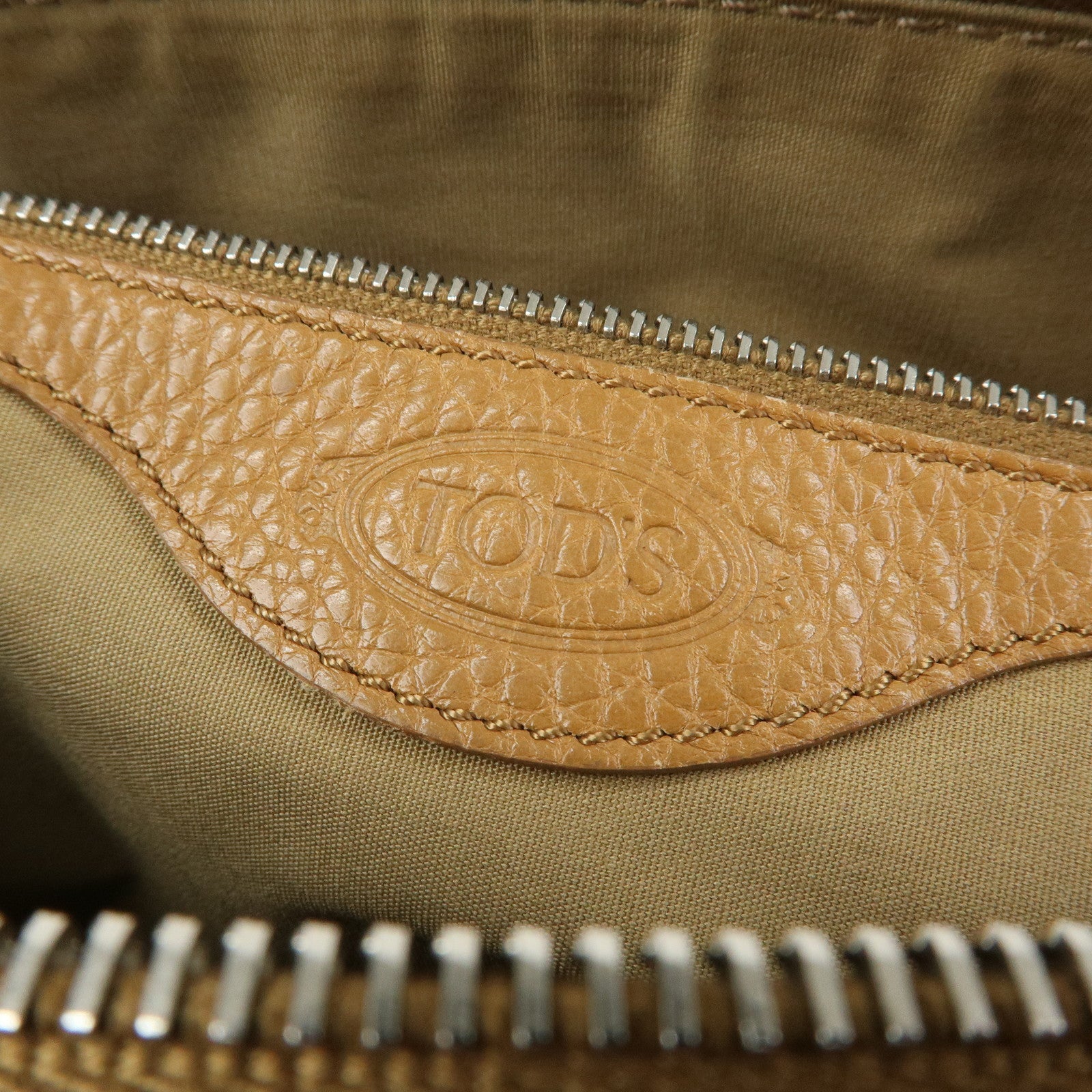 TOD'S Miky Leather Shoulder Bag Crossbody Bag Camel Light Brown