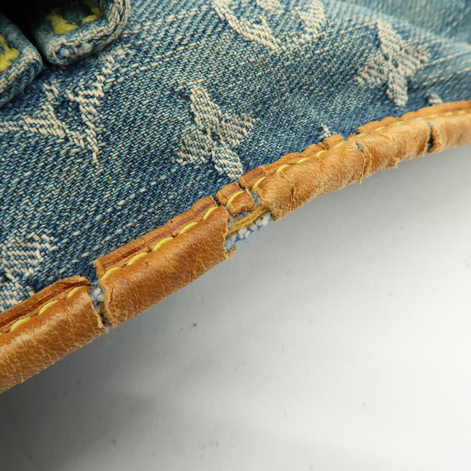 Louis Vuitton Monogram Denim Flat Shopper Tote Bag Blue M95018