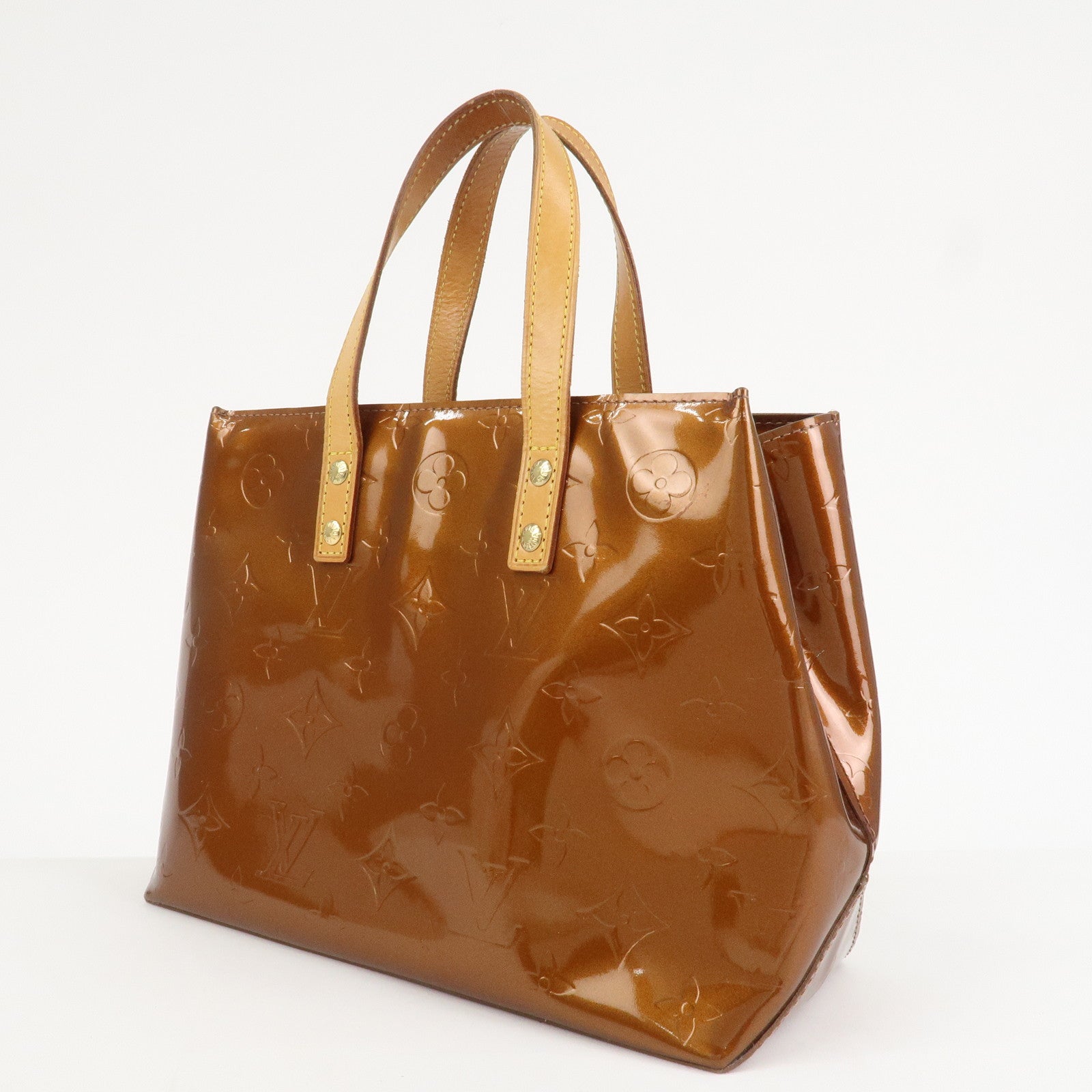 Louis Vuitton Monogram Vernis Lead PM Hand Bag Bronze M91146