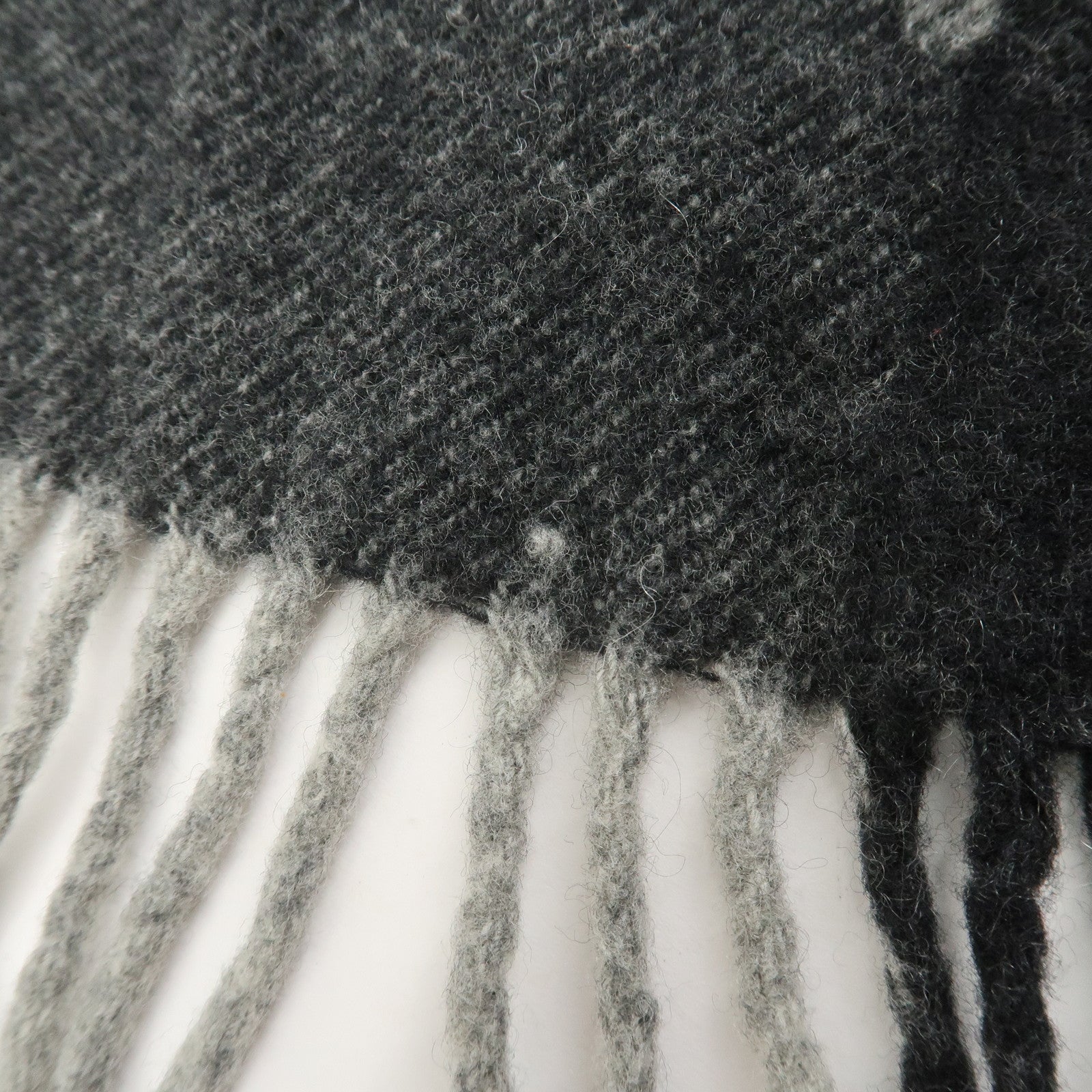 Christian Dior Logo Wool Cashmere Scarf Black Gray
