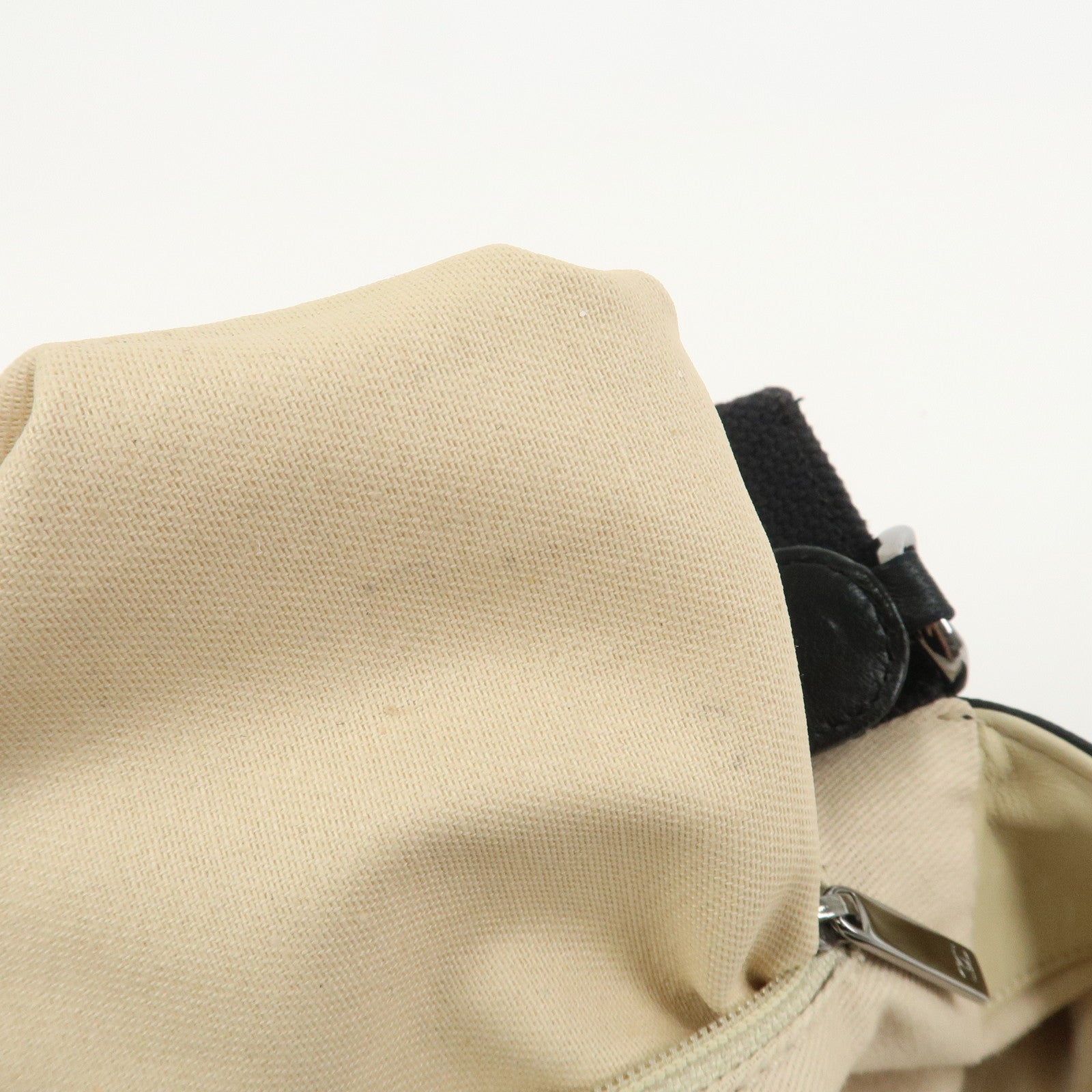 CHANEL Chocolate Bar Lamb Skin Canvas Shoulder Bag Hand Bag Black
