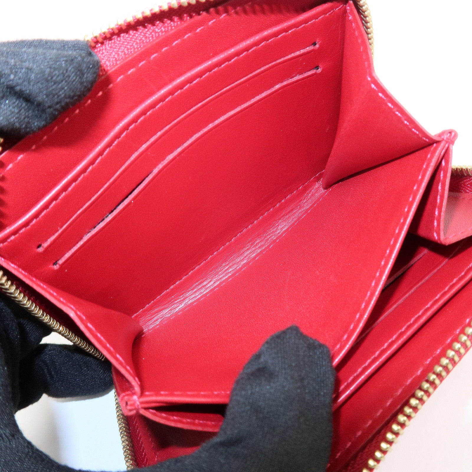 Louis Vuitton Monogram Vernis Leather Zippy Coin Purse Red M93608 Used
