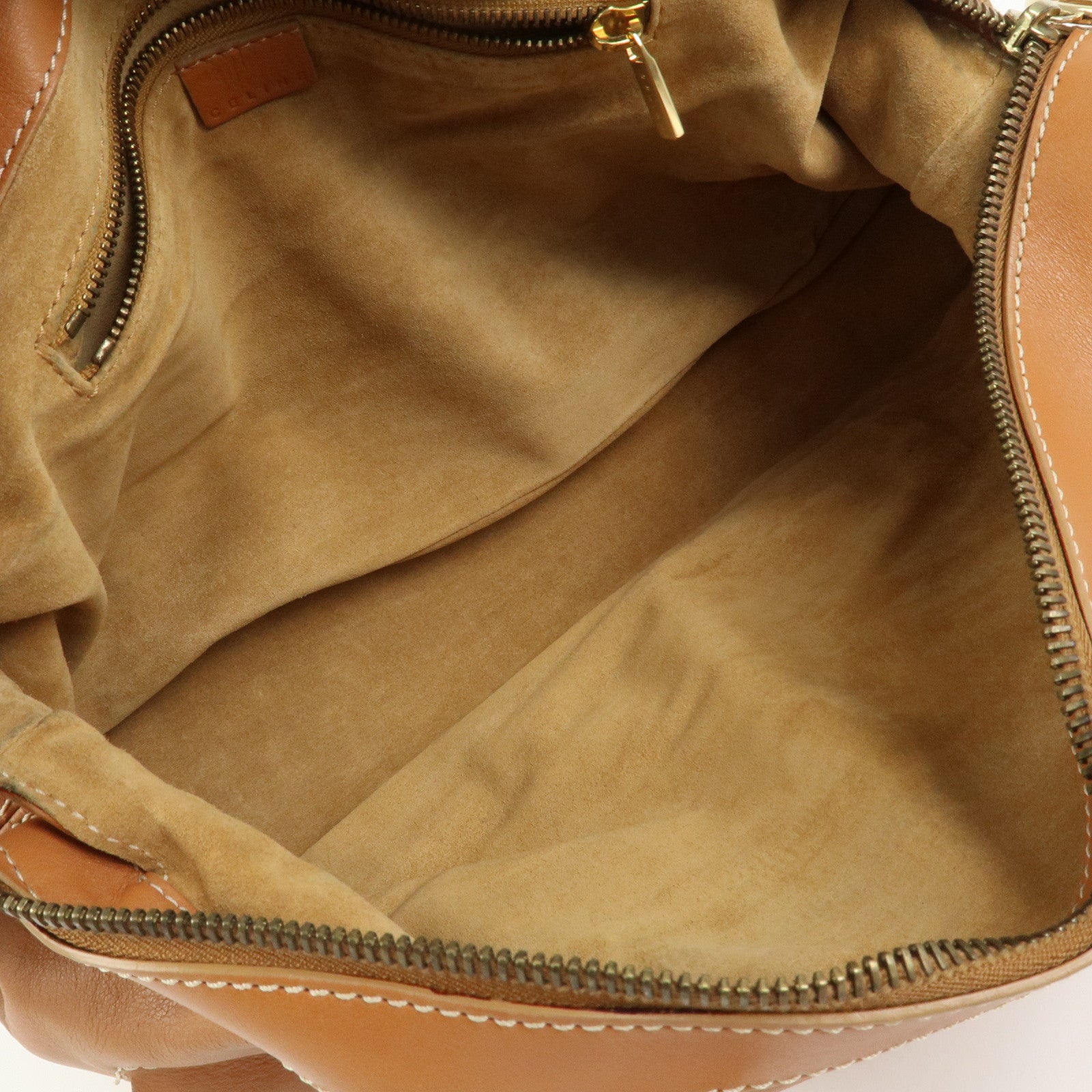 CELINE Macadam Leather Shoulder Bag Hand Bag Brown