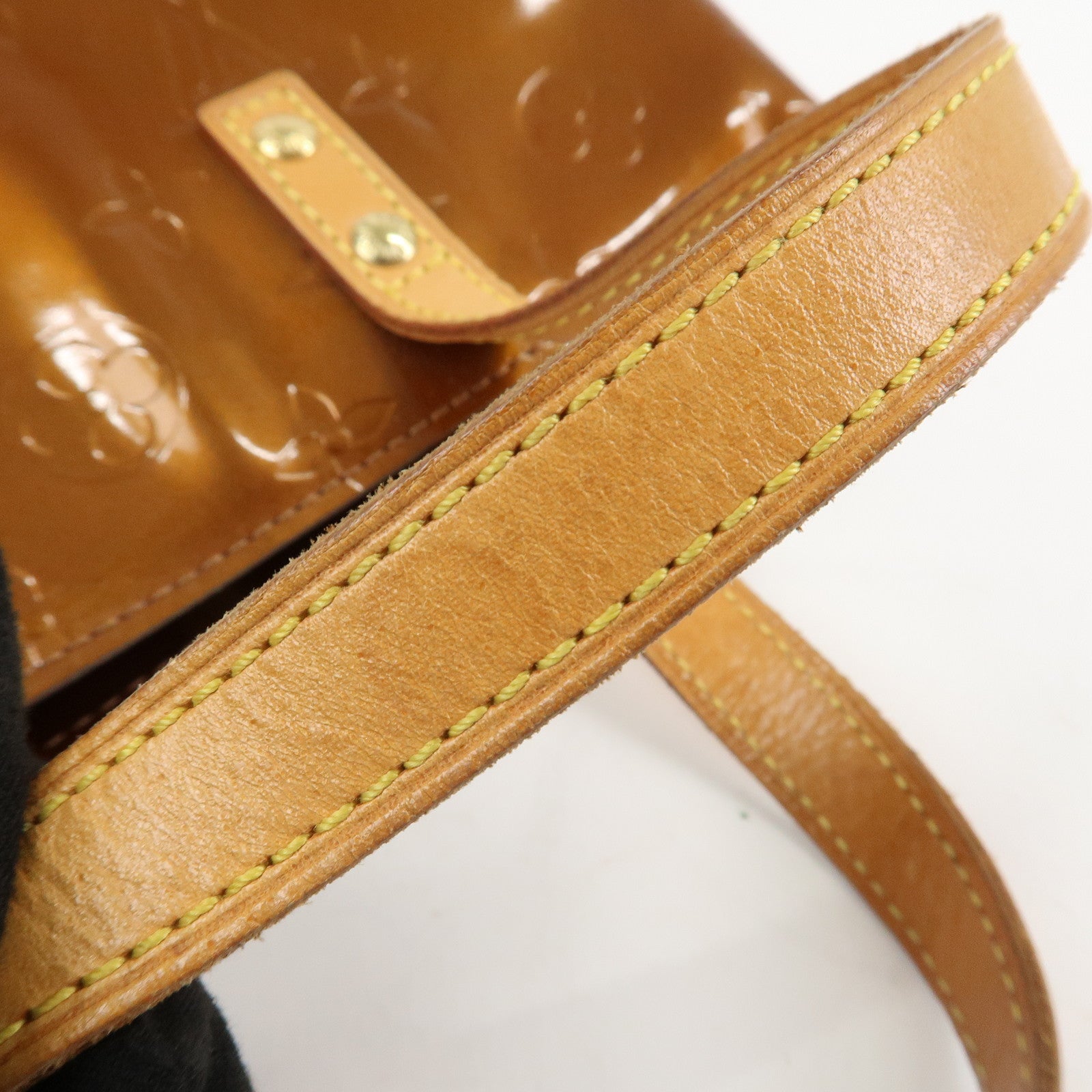 Louis Vuitton Monogram Vernis Lead PM Hand Bag Bronze M91146