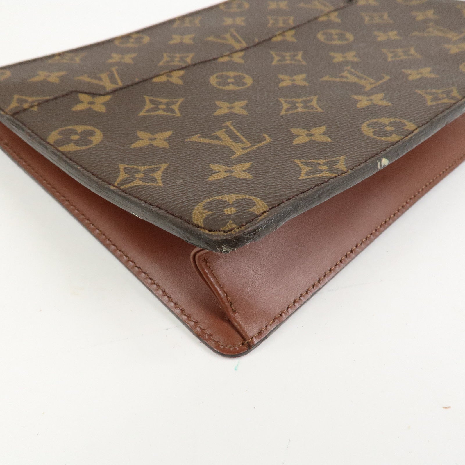 Louis Vuitton Monogram Pochette Homme Clutch Bag Brown M51795
