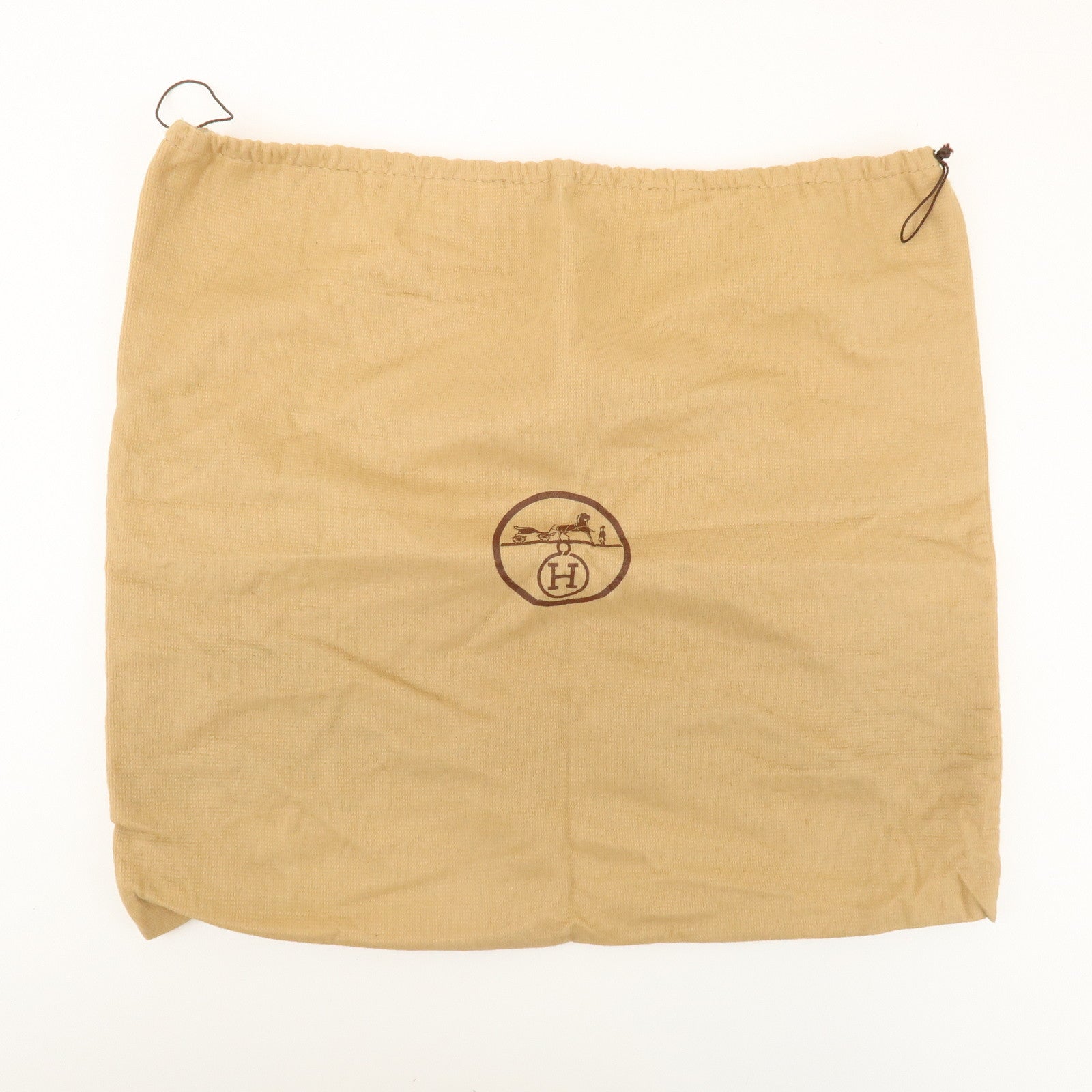 HERMES Set of 8 Drawstring Style Dust Bag Storage Bag Beige Brown