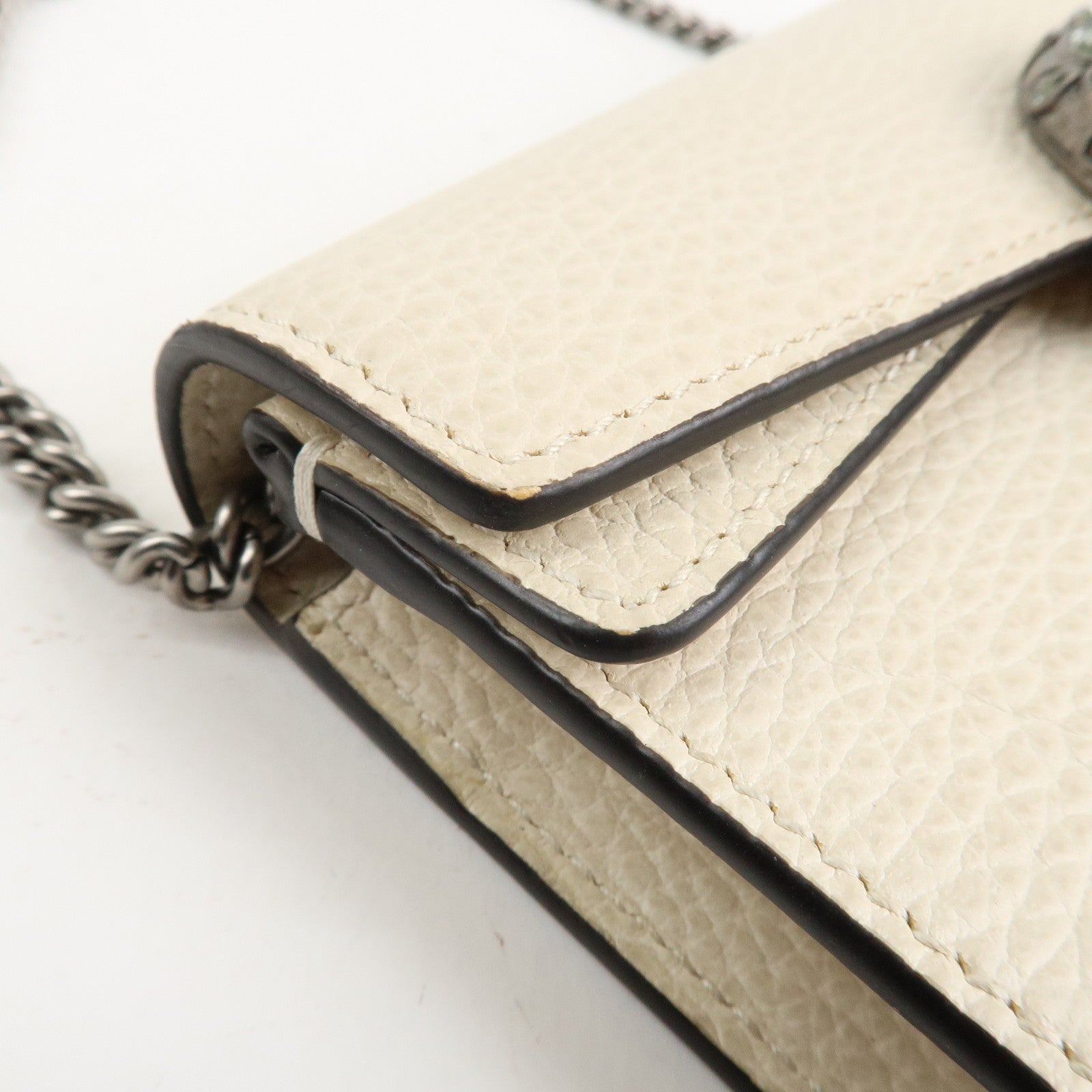 GUCCI Dionysus Super Mini Bag Leather Chain Shoulder Bag 476432 Used