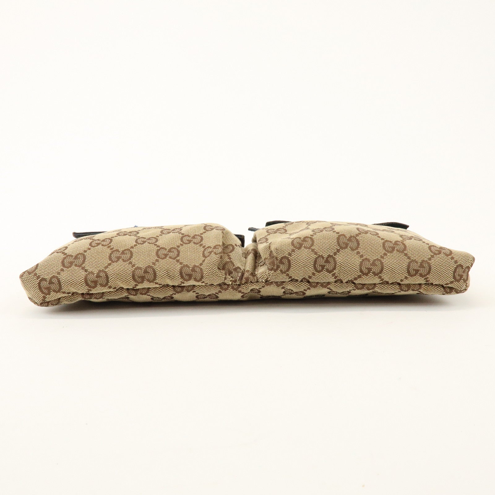 GUCCI Sherry GG Canvas Leather Waist Bag Crossbody Bag Beige 28566