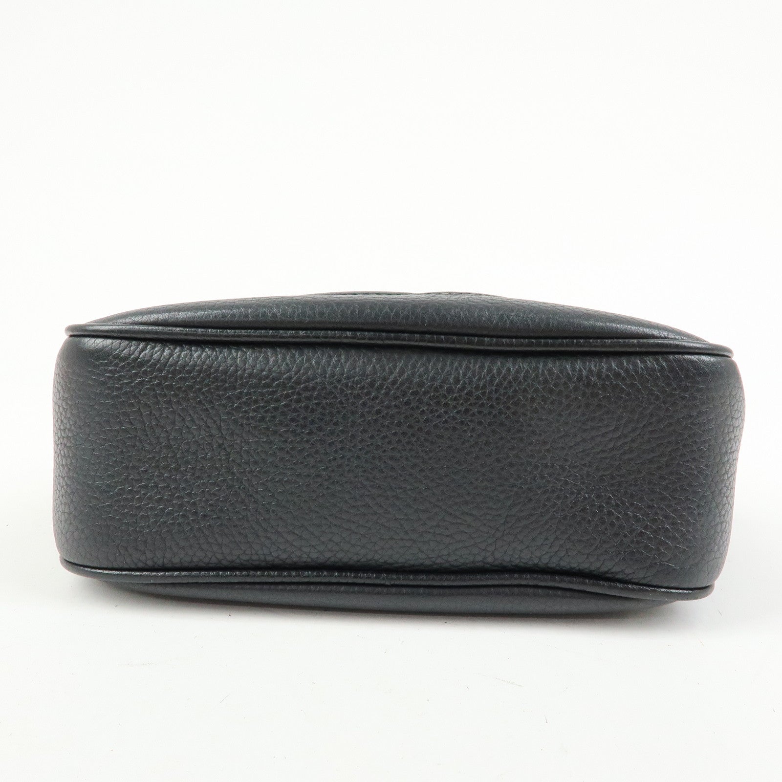 GUCCI SOHO Interlocking G Leather Shoulder Bag Black 308364