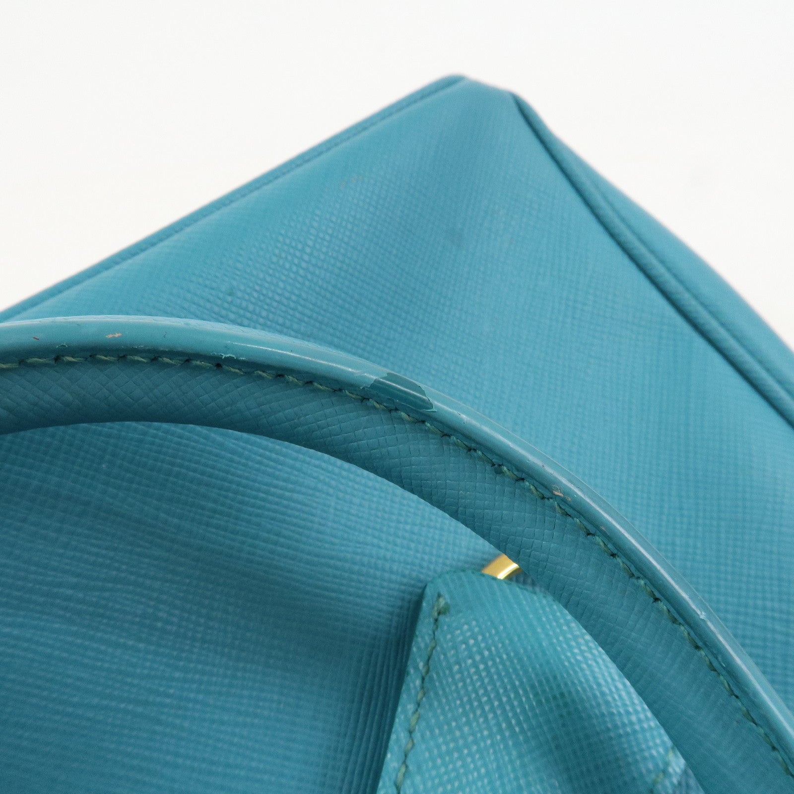 PRADA Galleria Saffiano Lux Leather 2Way Bag Hand Bag Blue BN2402