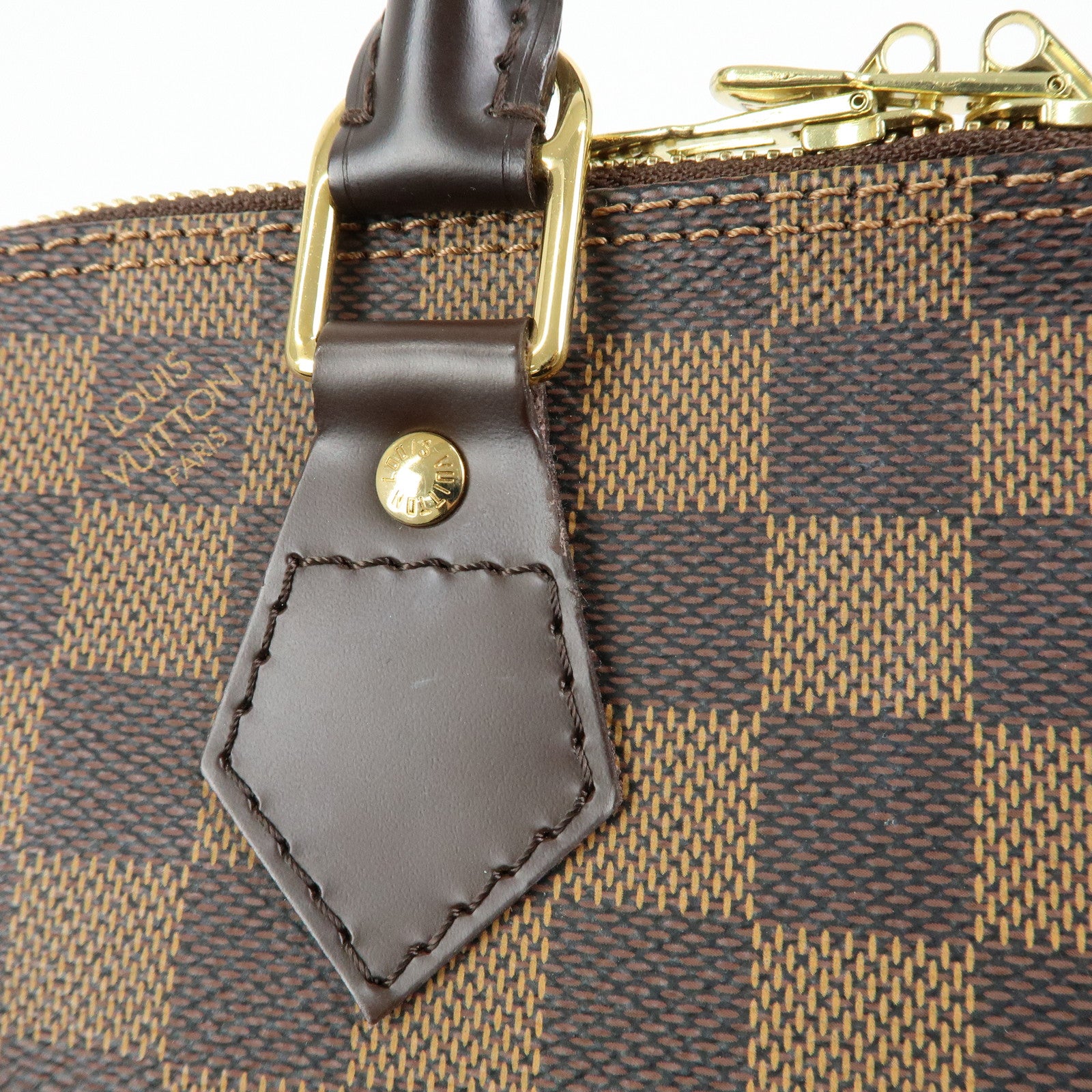 Louis Vuitton Damier Canvas Leather Alma PM Hand Bag Brown N51131