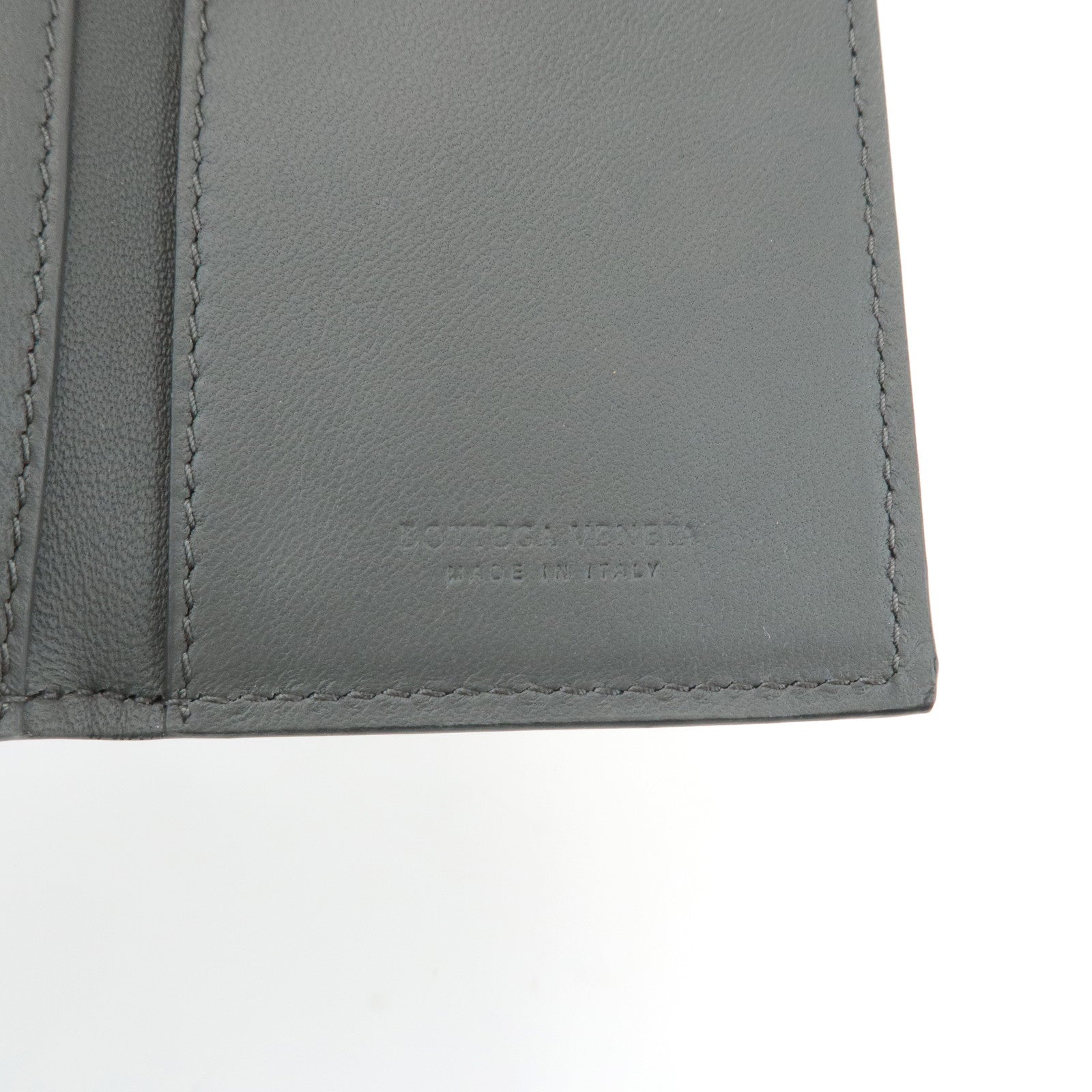 BOTTEGA VENETA Intrecciato Leather Tri-fold Wallet Black 515385