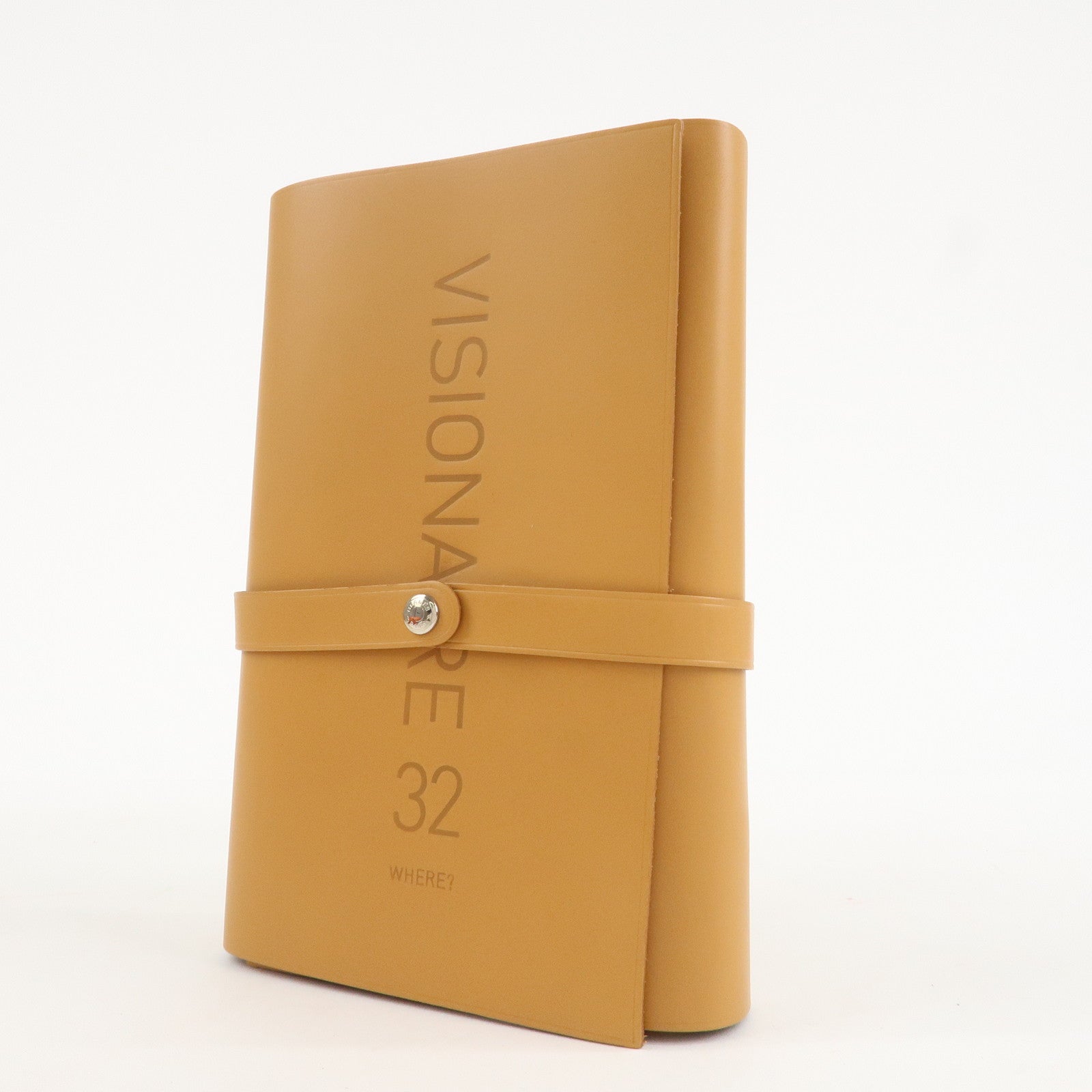 HERMES Leather VISIONAIRE32 Post Card Brown Used