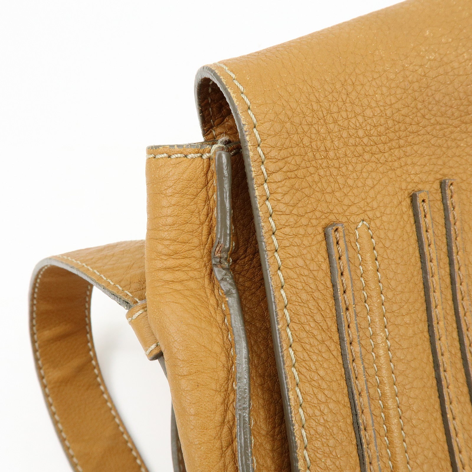 Chloe Marcie Leather Shoulder Bag Saddle Bag Crossbody Bag Brown