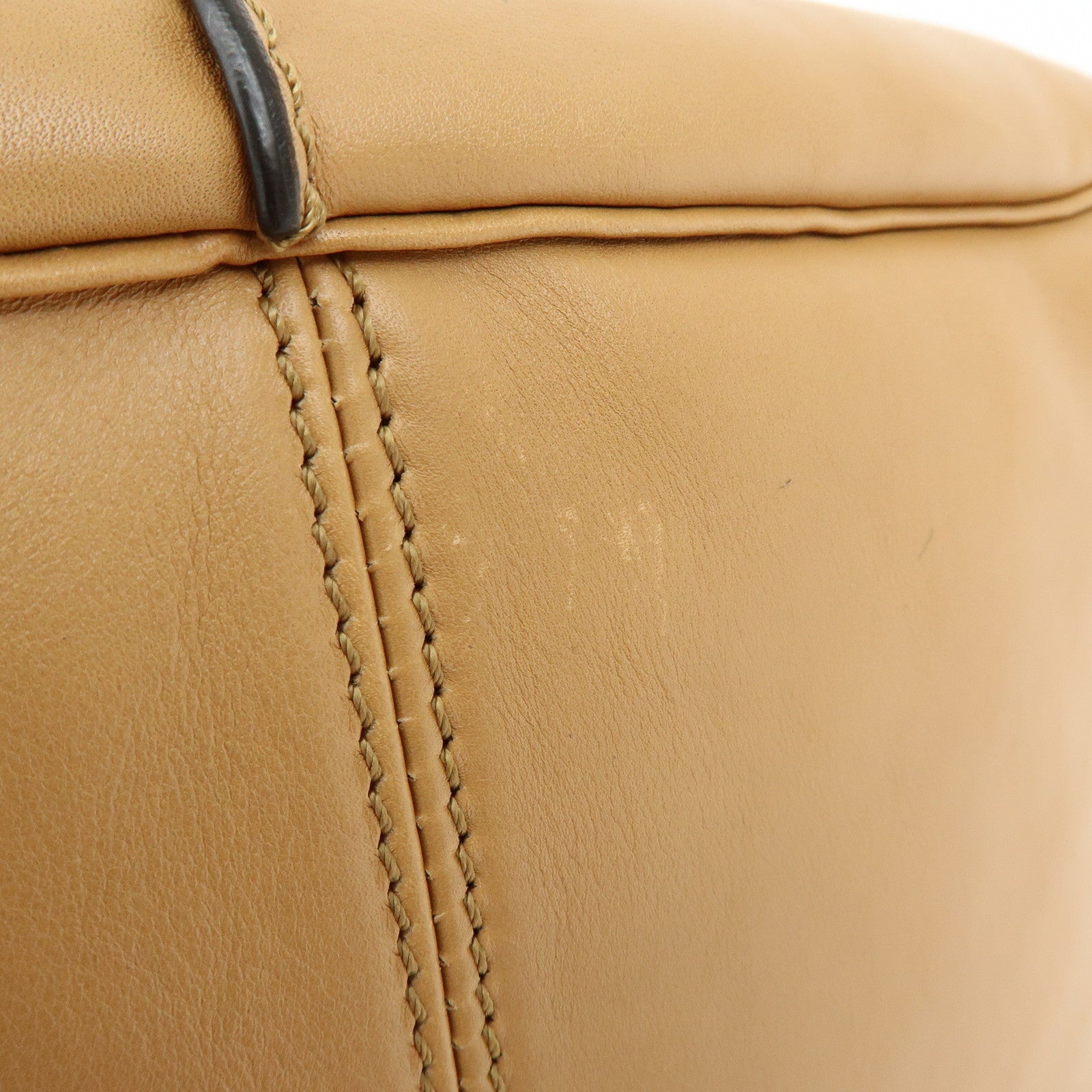 TOD'S Leather Calf Hair Bicolor Hand Bag Tote Bag Beige Brown