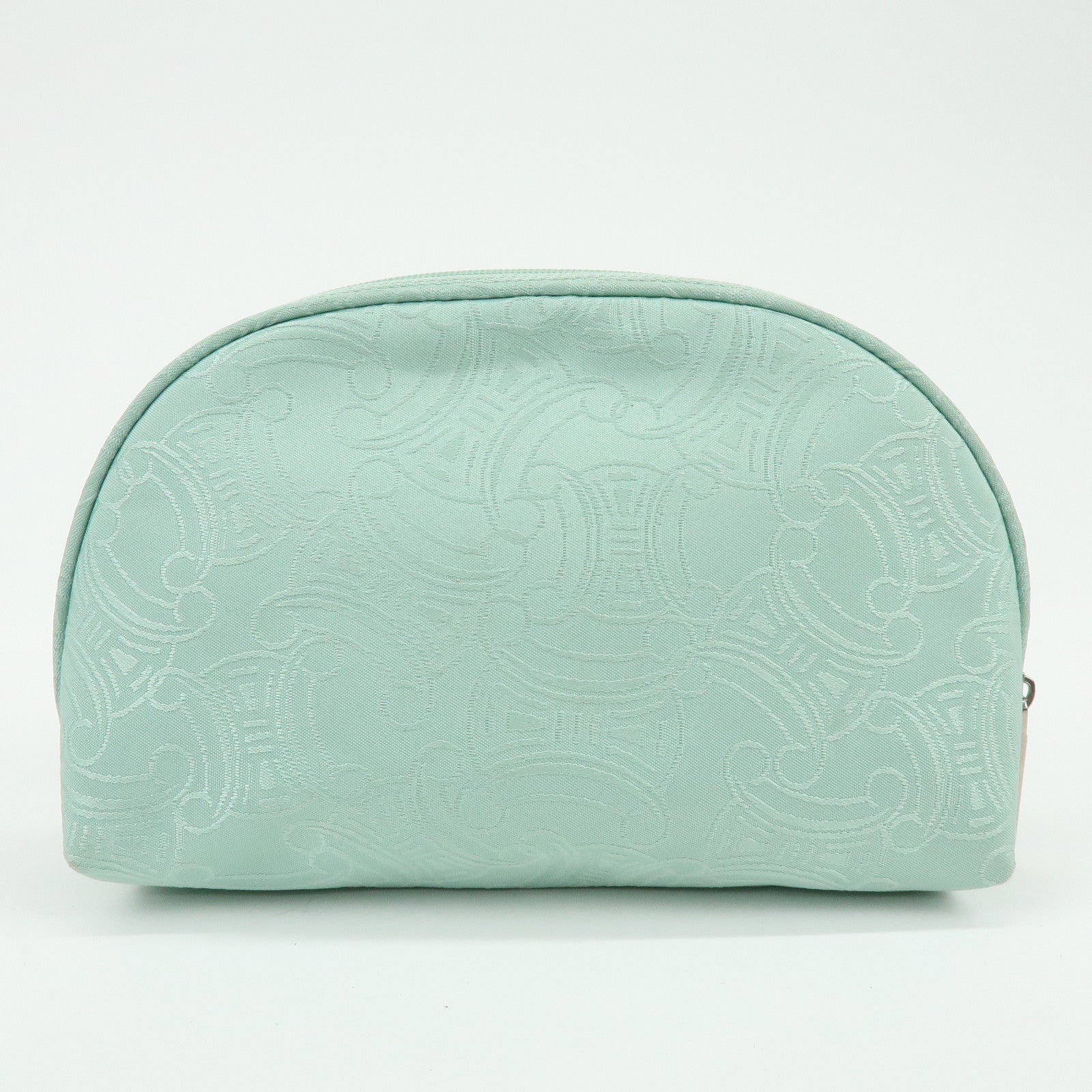 CELINE GIVENCY Set of 2 Canvas Pouch Cosmetic Case Light Green Blue