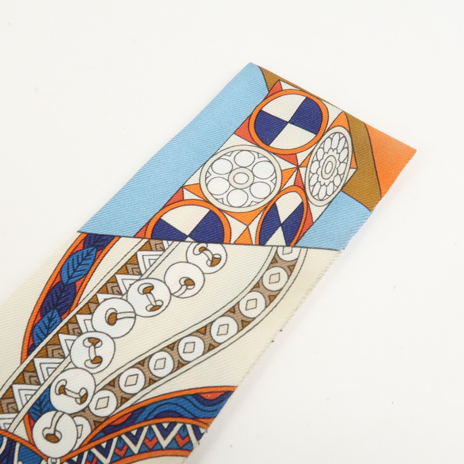 HERMES Twilly Silk 100% Scarf De l'Ombrelle aux Duels Vieux