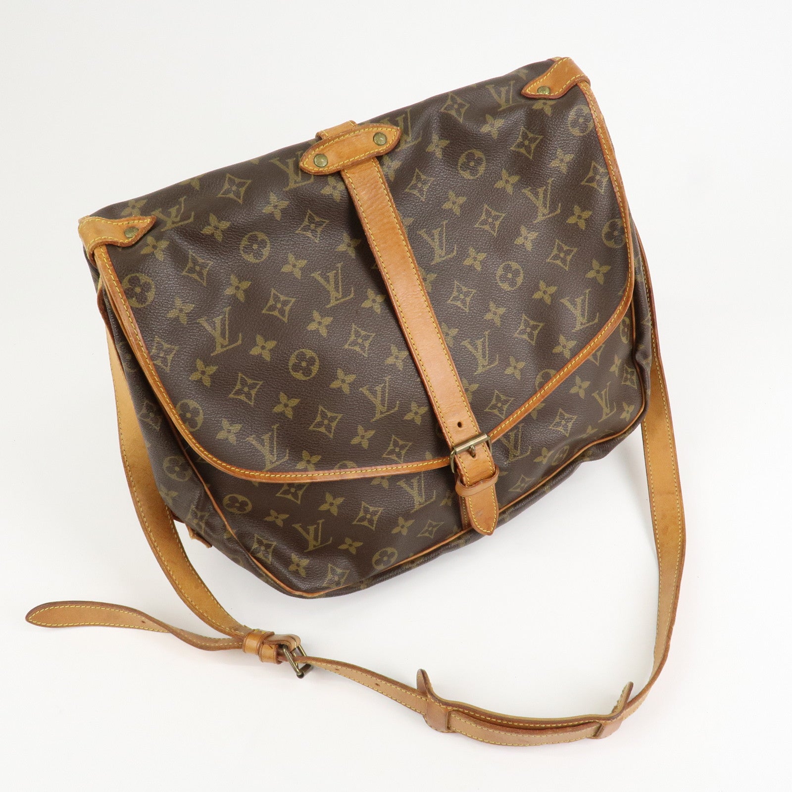 Louis Vuitton Monogram Saumur 35 Shoulder Bag Brown M42254