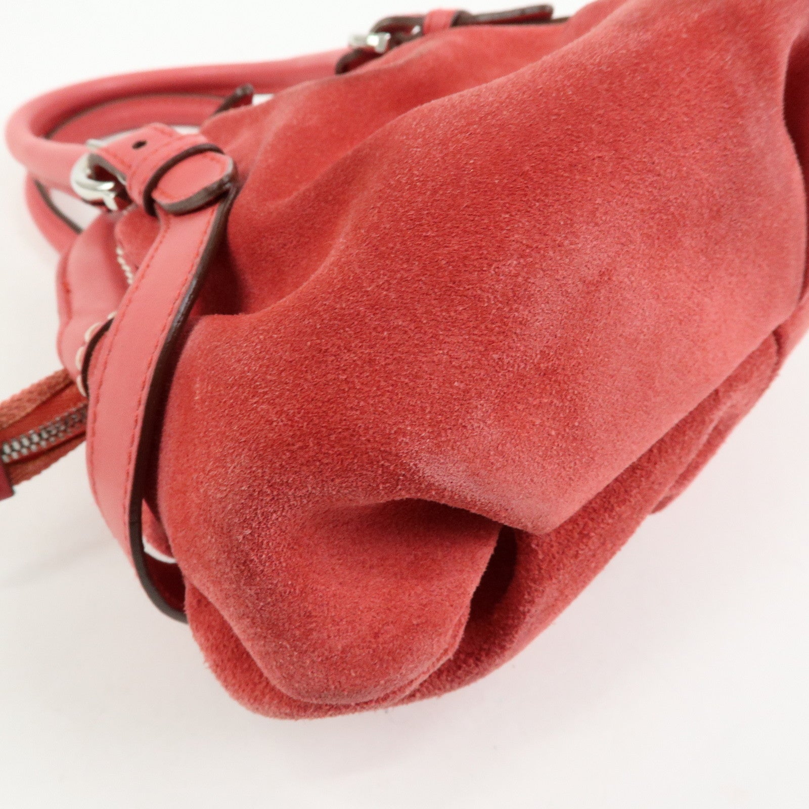 Ferragamo Gancini Suede Leather Small Hand Bag Pink