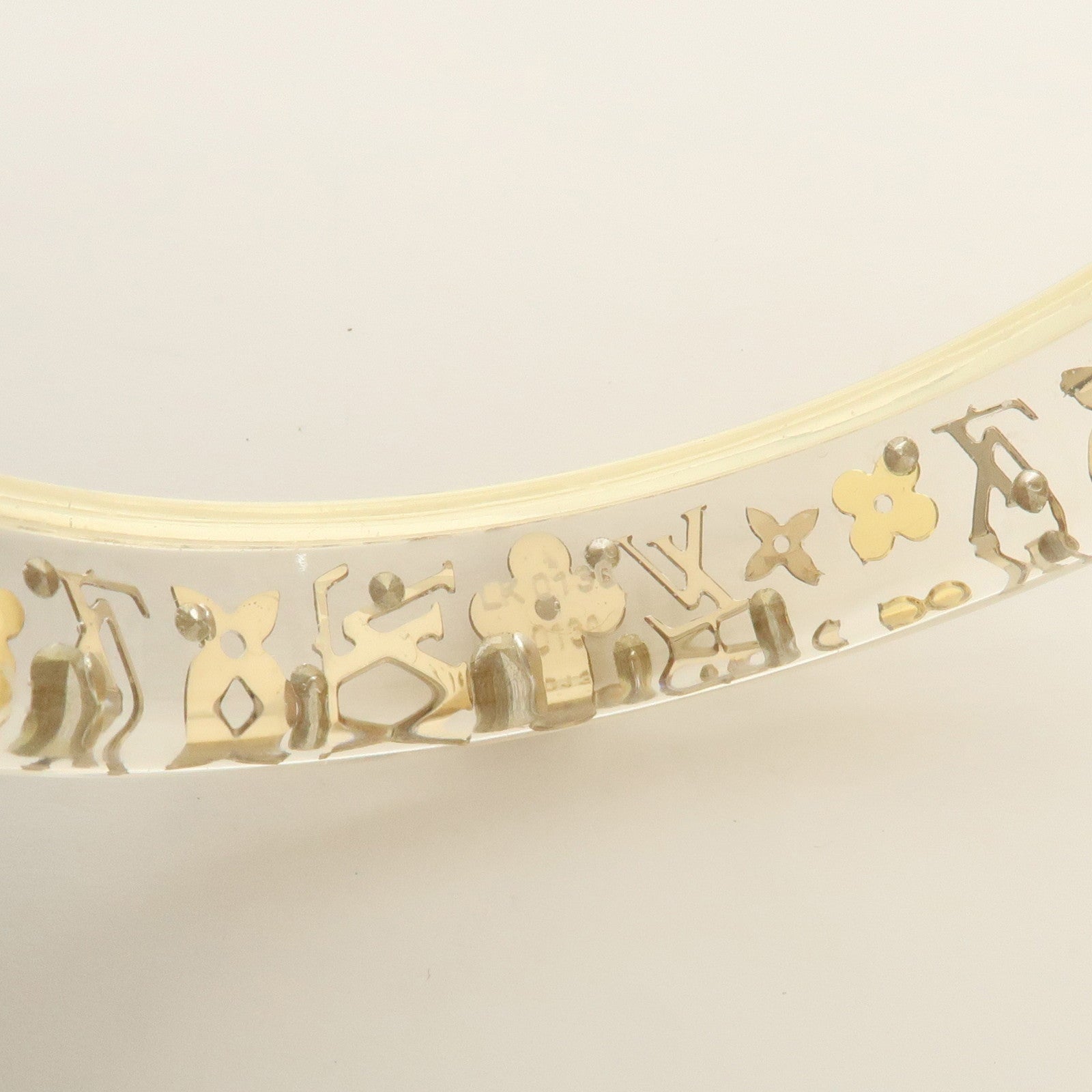 Louis Vuitton Bracelet Inclusion Bangle Clear Gold M65202