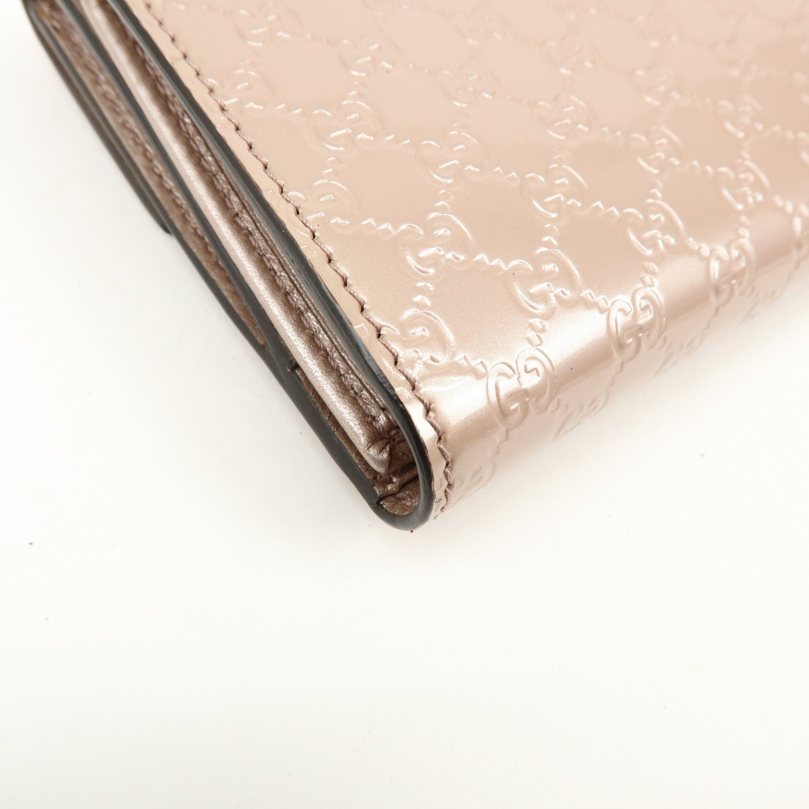 GUCCI Lovely Heart Microguccissima Bi-fold Long Wallet Pink 203550