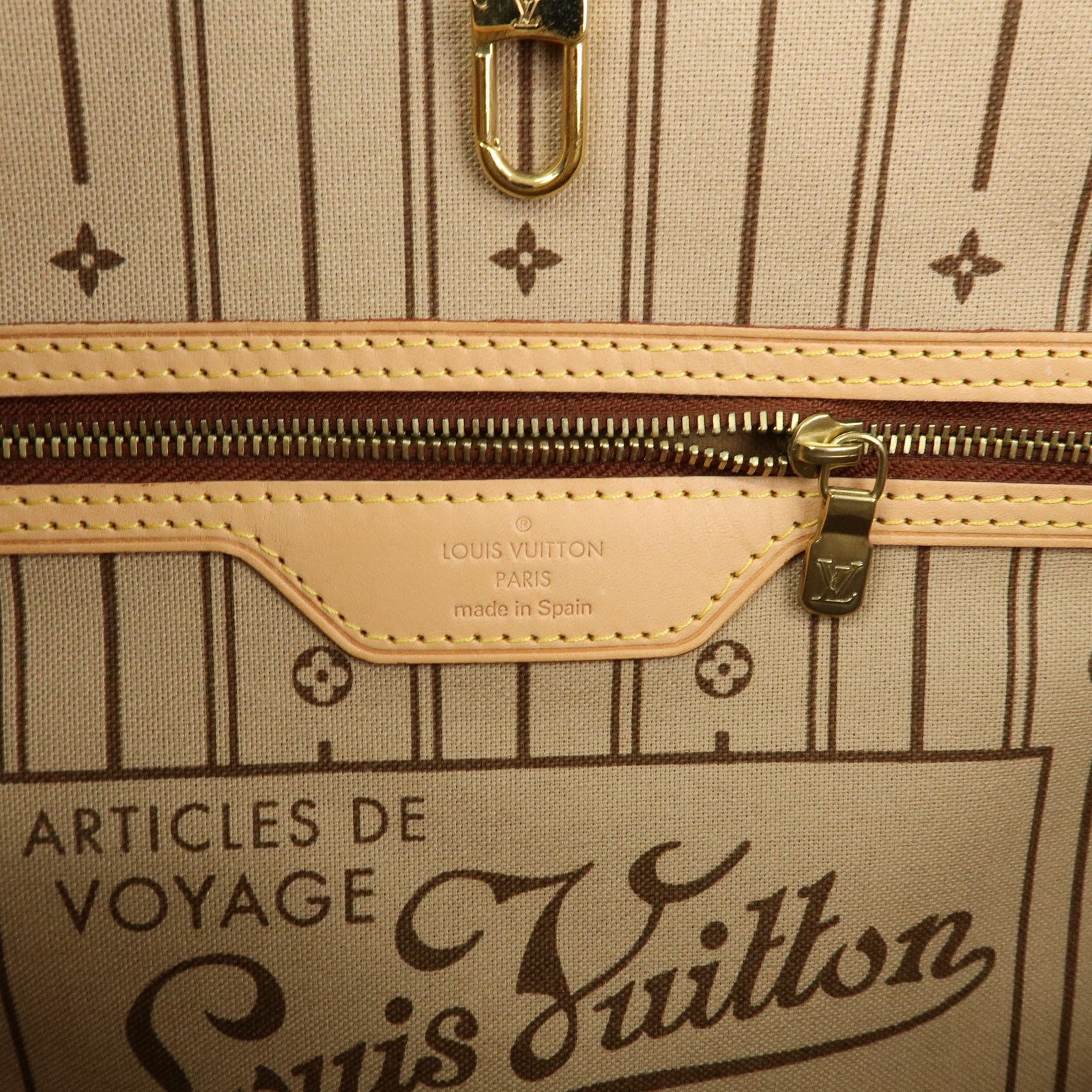 Louis Vuitton Monogram Neverfull MM Tote Shoulder Bag Brown M40156