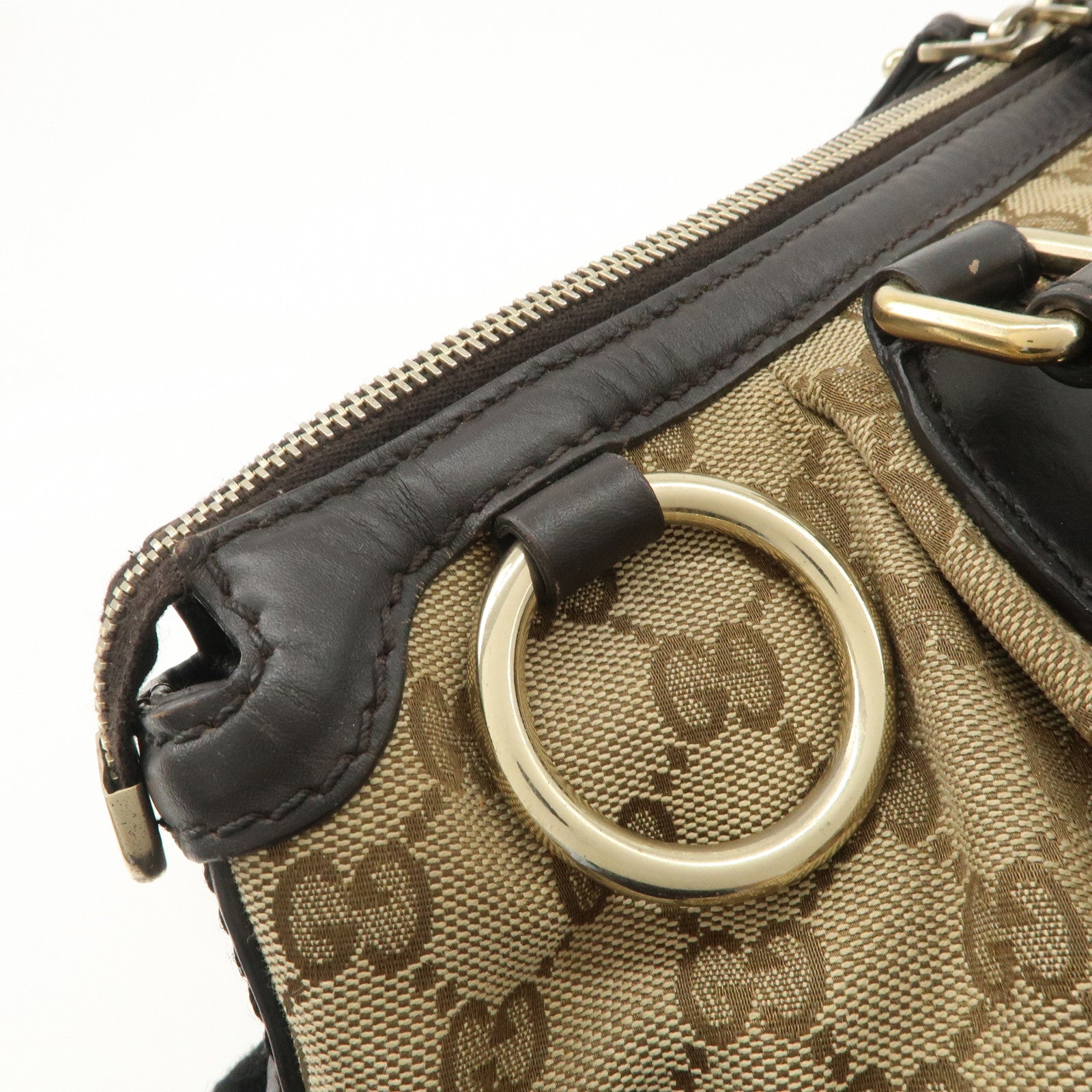 GUCCI Sukey GG Canvas Leather 2Way Tote Bag Beige Dark Brown 285730 Used