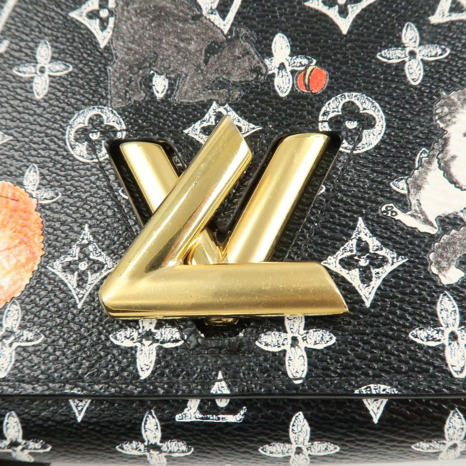 Louis Vuitton Catgram Portefeuille Chain Wallet Bag M63888 Used