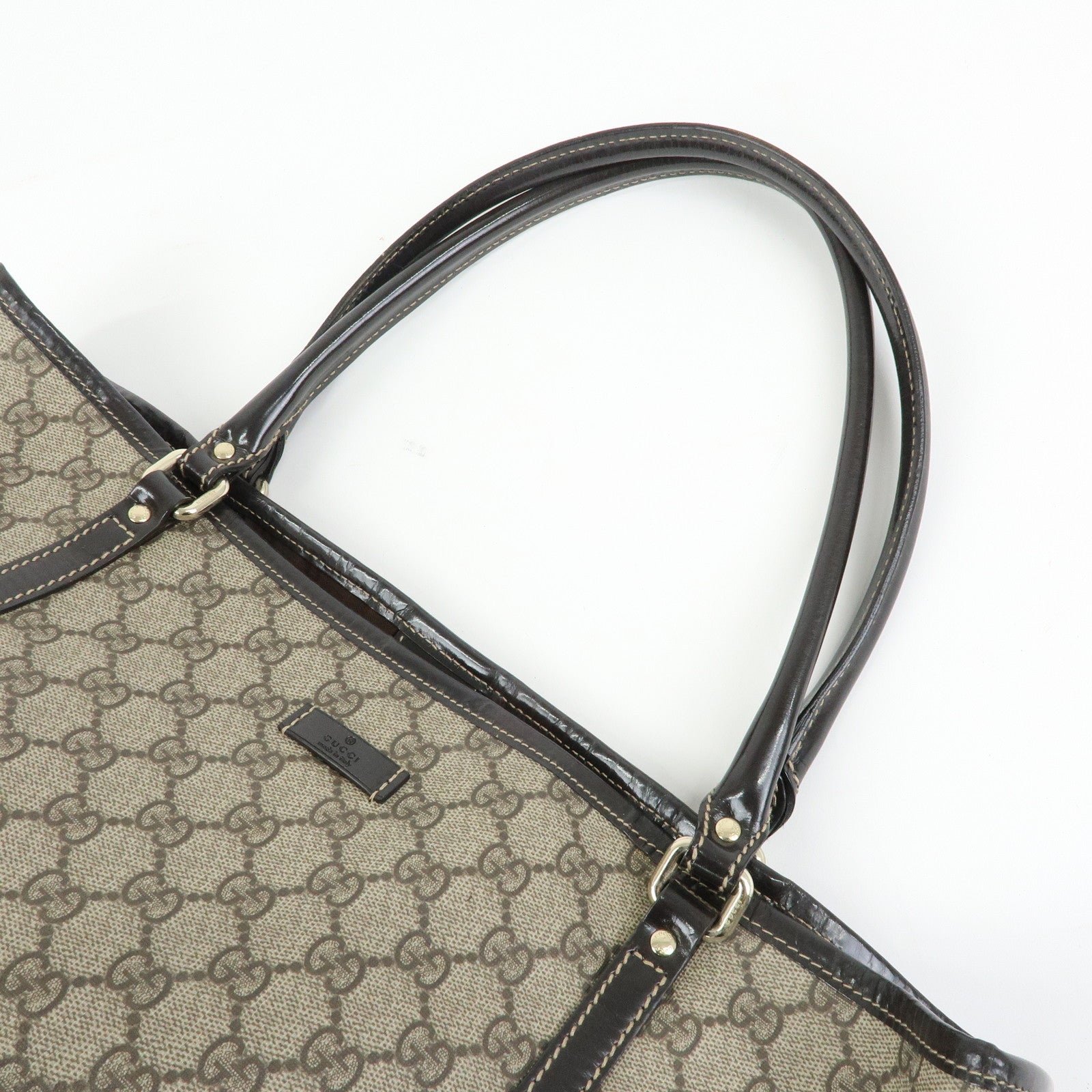 GUCCI GG Supreme Patent Leather Tote Bag Shoulder Bag 197953
