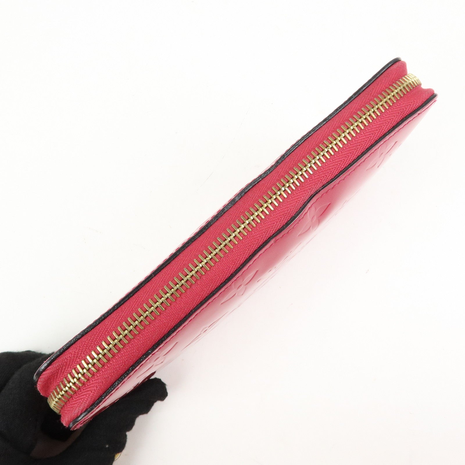 Louis Vuitton Monogram Vernis Round Zippy Wallet Rose Indien M91597