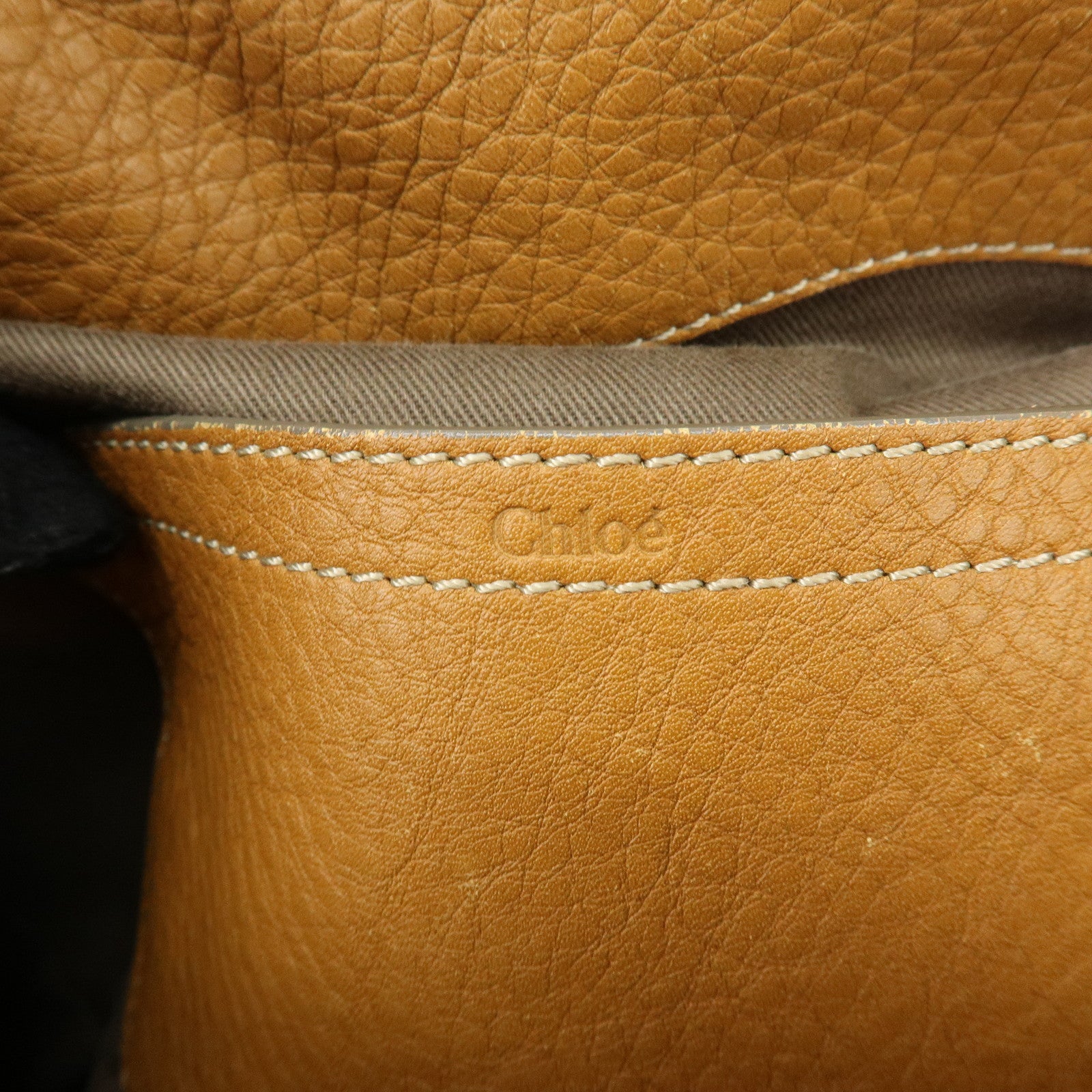 Chloe Marcie Leather Shoulder Bag Saddle Bag Crossbody Bag Brown