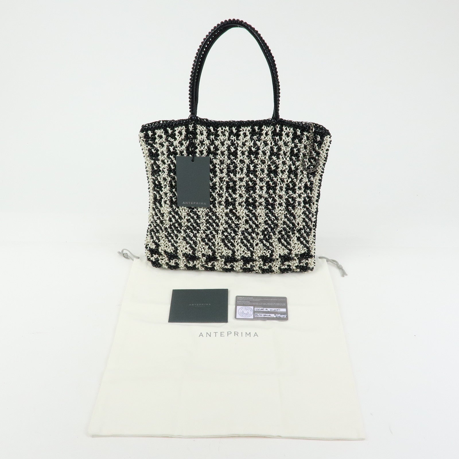 ANTEPRIMA PVC Wire Bag Tote Bag Shoulder Bag Black White