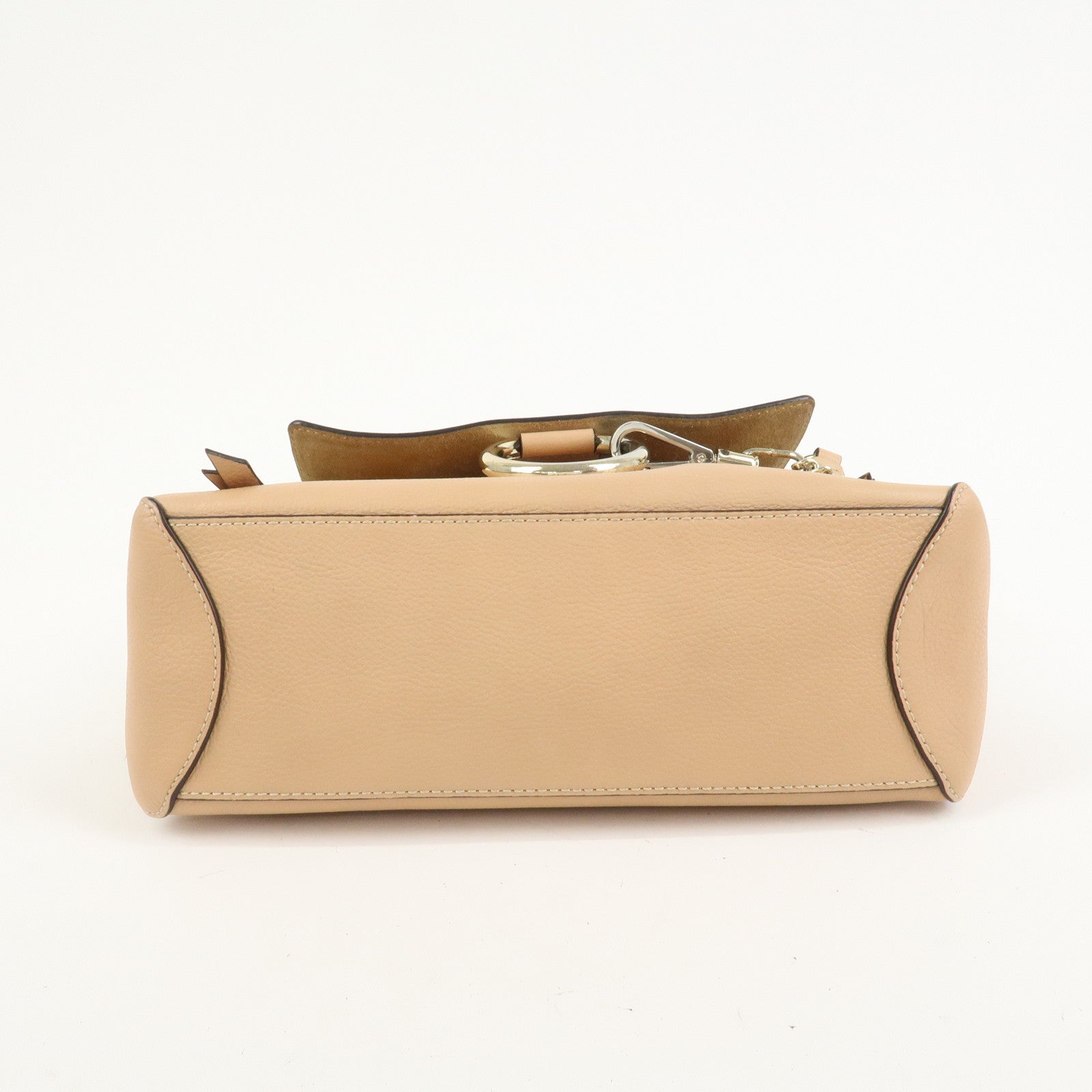 Chloe FAYE Leather Suede Hand Bag Pink Beige Gold