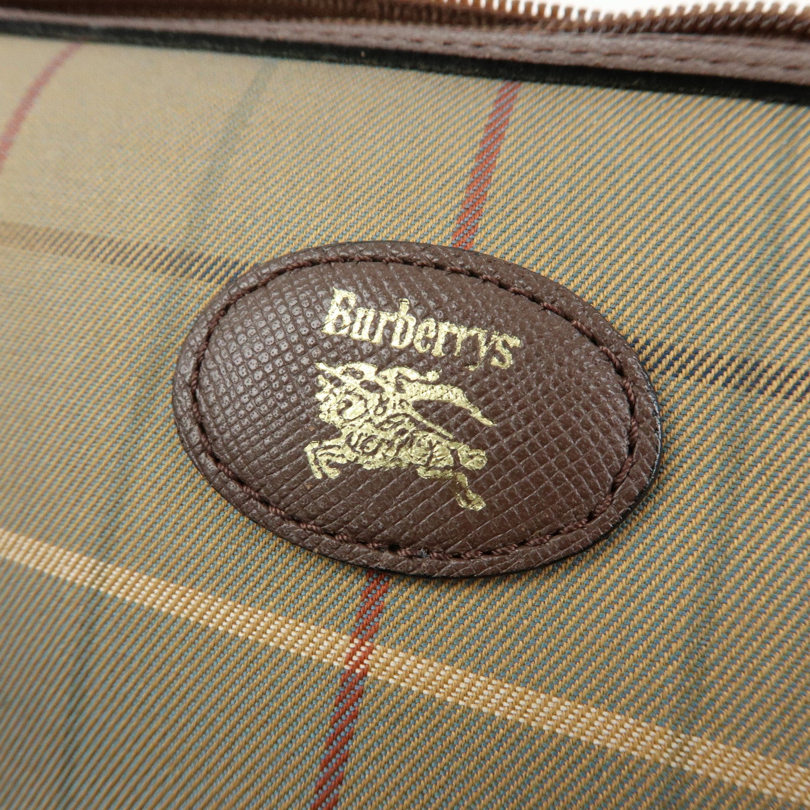 BURBERRY Canvas Leather Shoulder Bag Crossbody Bag Beige Brown